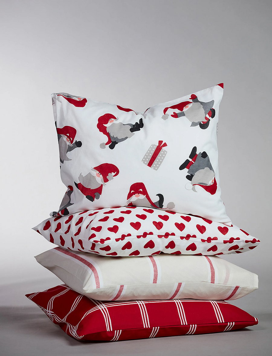 Noble House - BED SET RECYCLED GRS, NOEL 150X210+50X60 CM - weihnachtstextilien - check - 0