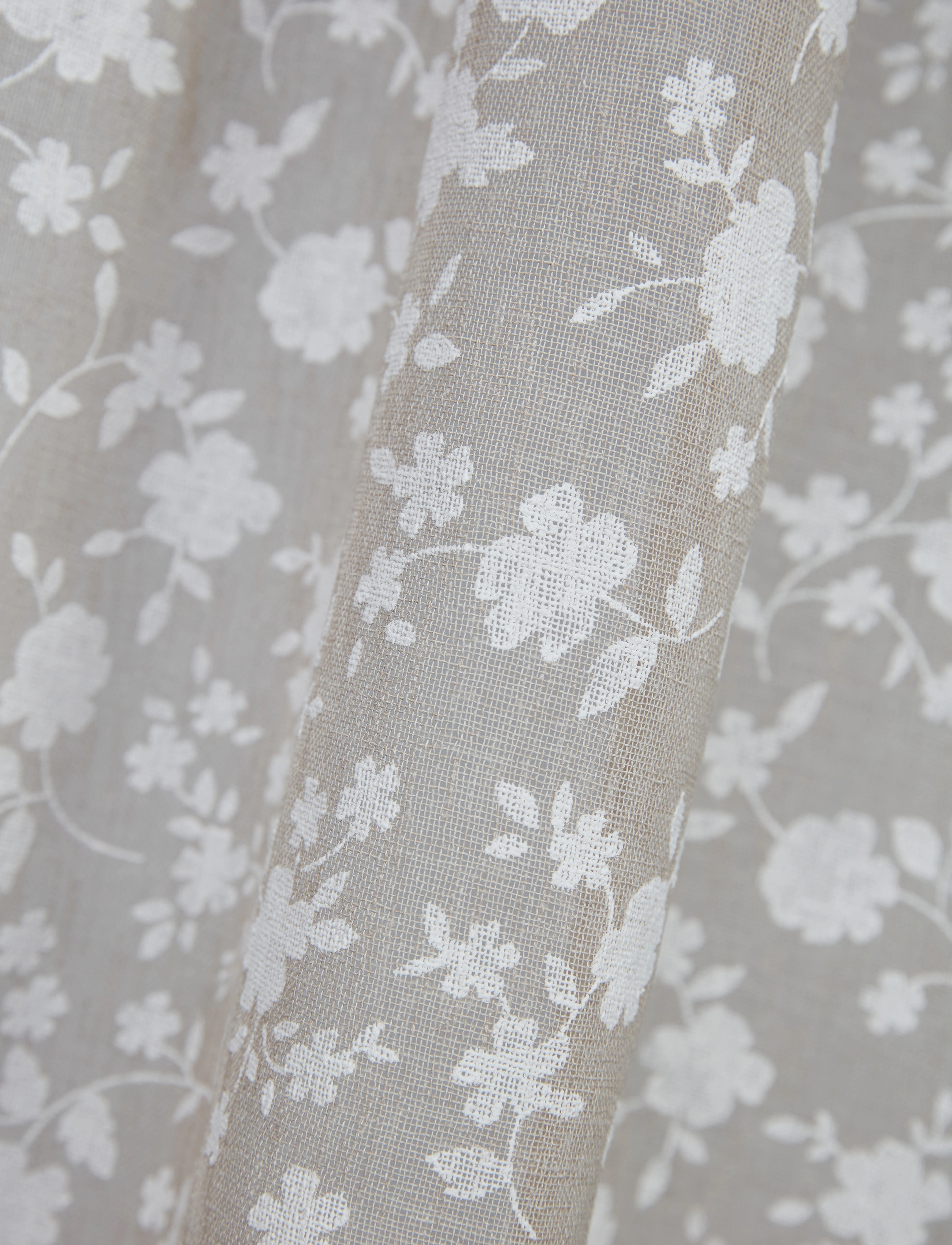 Noble House - CURTAIN SAGA LN FLOWER - gardinlængde - l.beige - 2