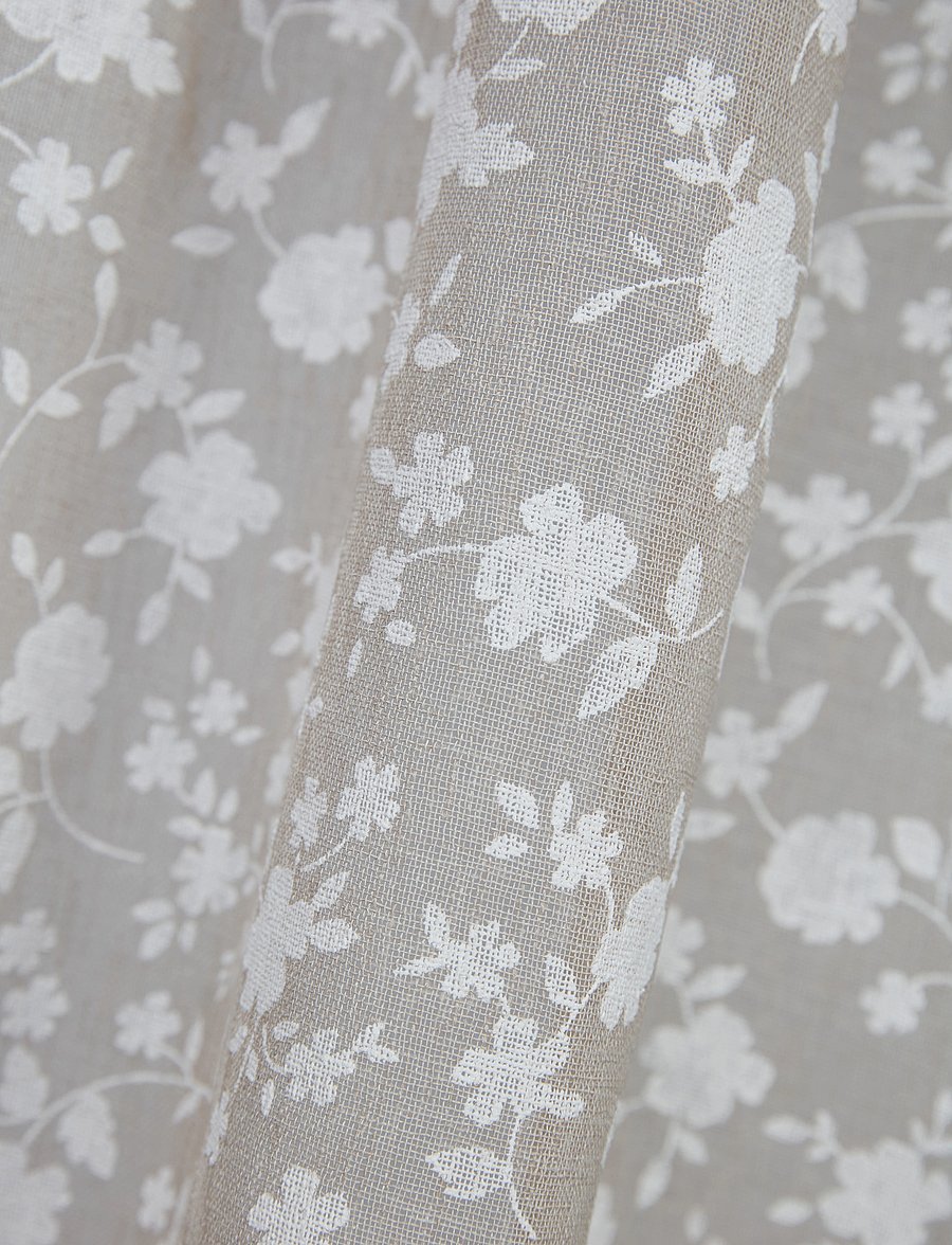 Noble House - CURTAIN SAGA LN FLOWER - fertiggardinen - l.beige - 2