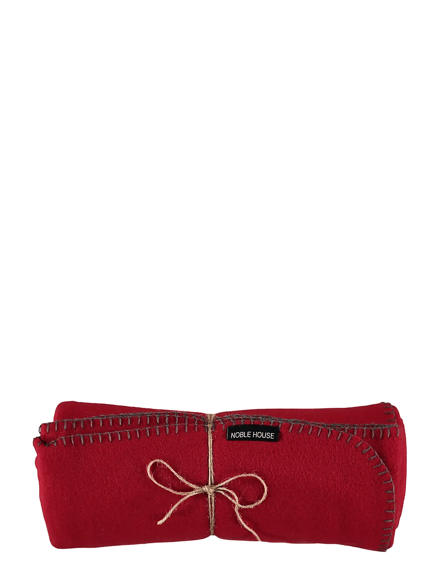 Noble House - BLANKET FLEECE ISAK - jõulutekstiilid - red - 1