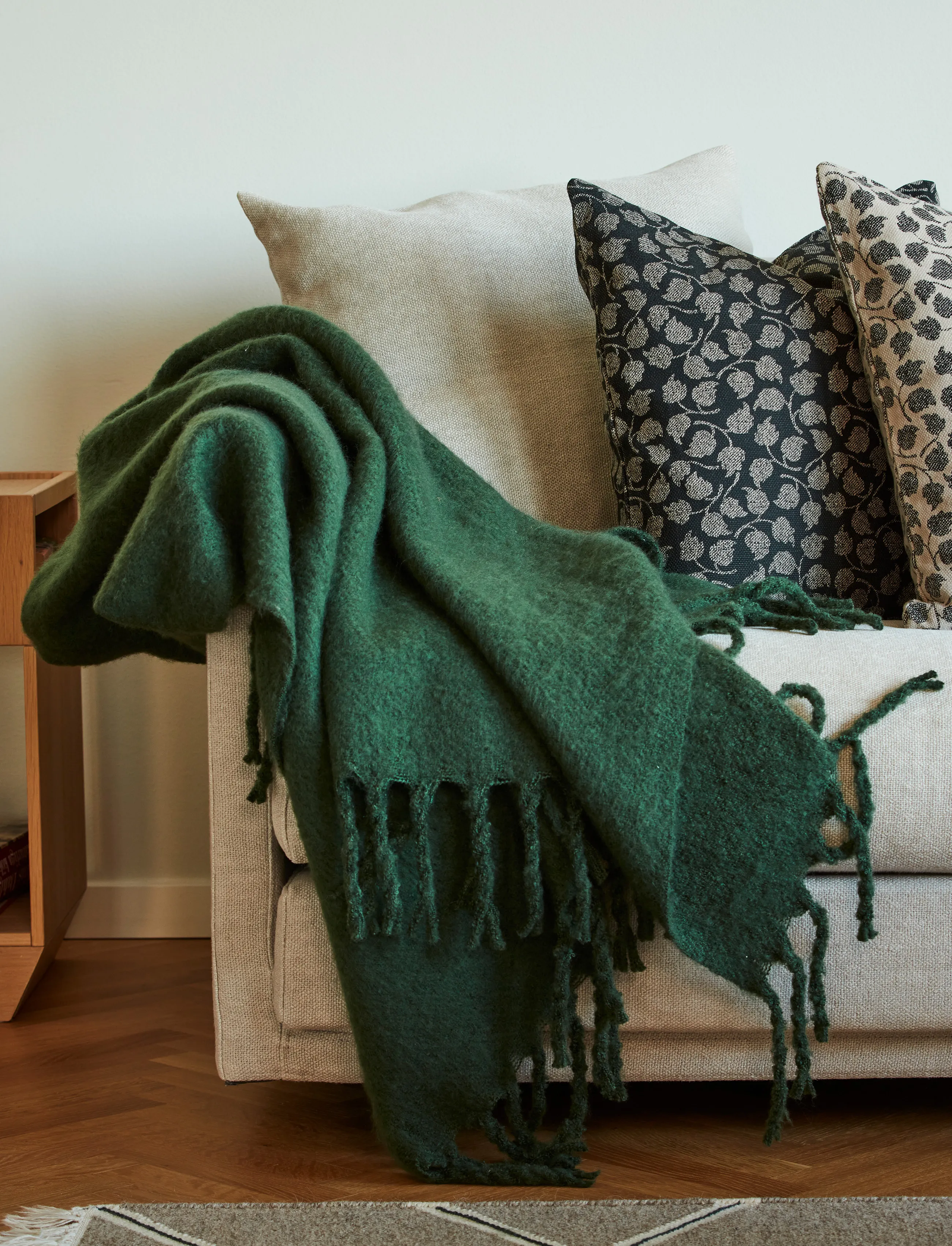 Noble House Tæppe Tryggve Grønt 125X150, 125X150 cm, Cushions & Blankets, Khakigrün - Blankets Throws, Homeware