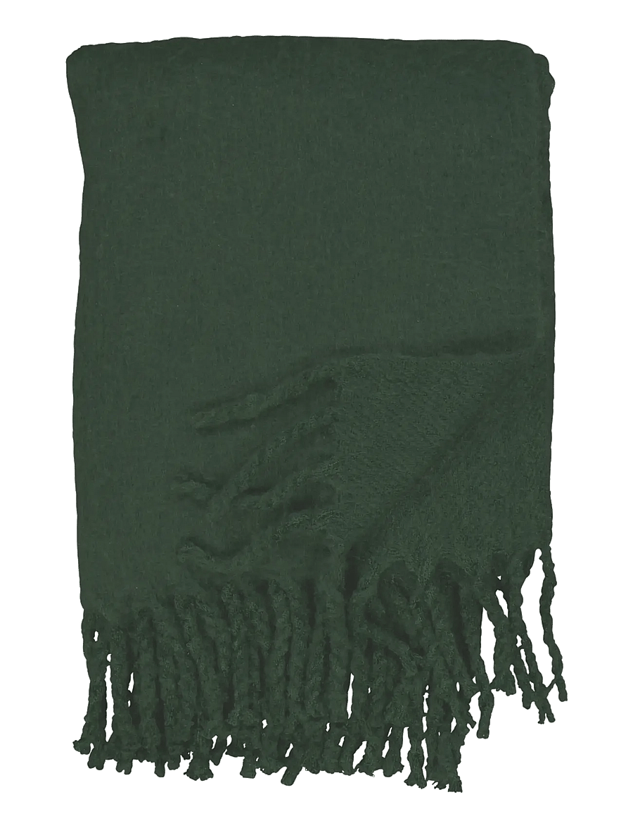 Noble House - BLANKET RUNE, DARK GREEN 125X150+10+10 CM - weihnachtstextilien - dark green - 1