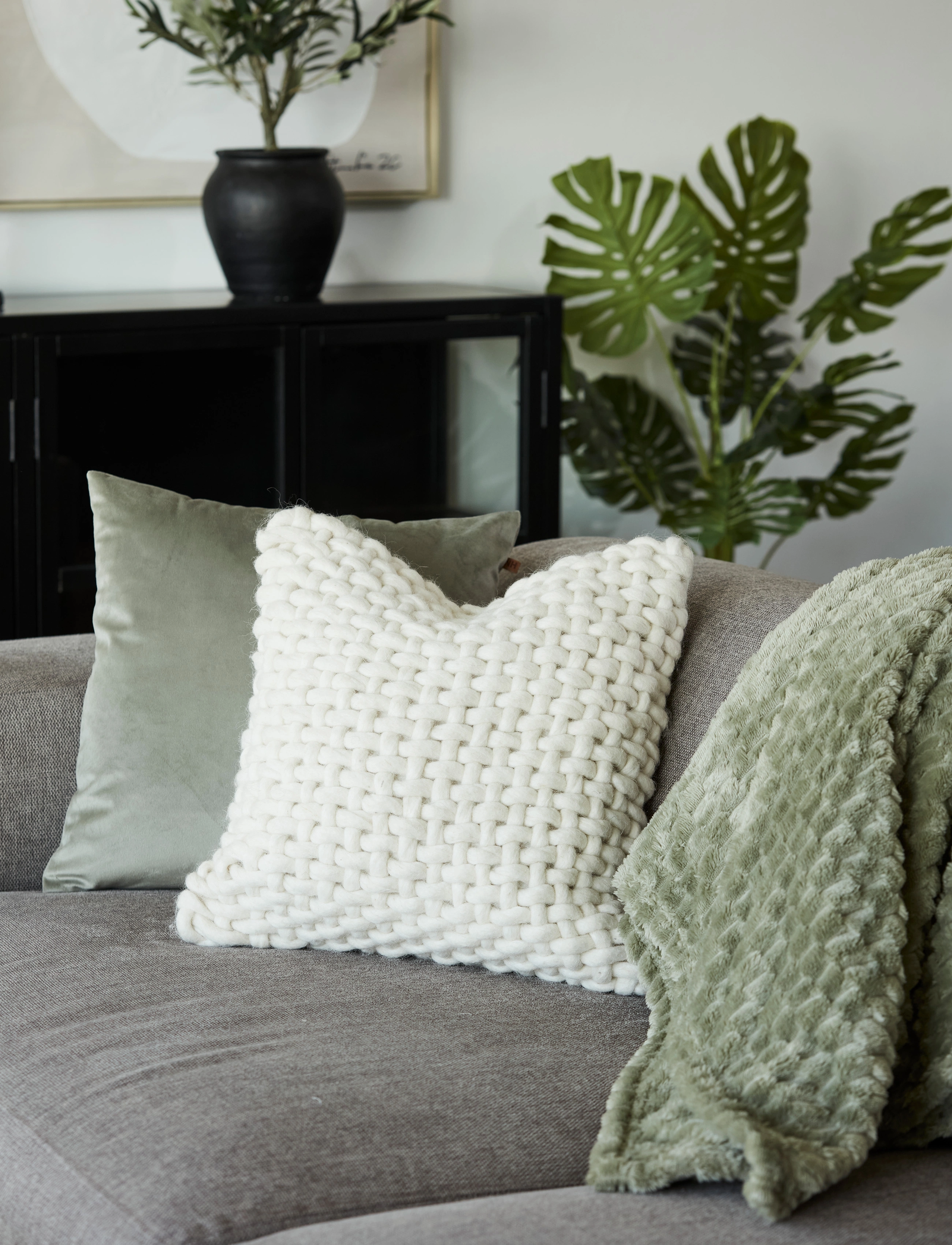 Noble House Tæppe Lukas L. Beige 125X150, 125X150 cm, Cushions & Blankets, Grün - Blankets Throws, Homeware