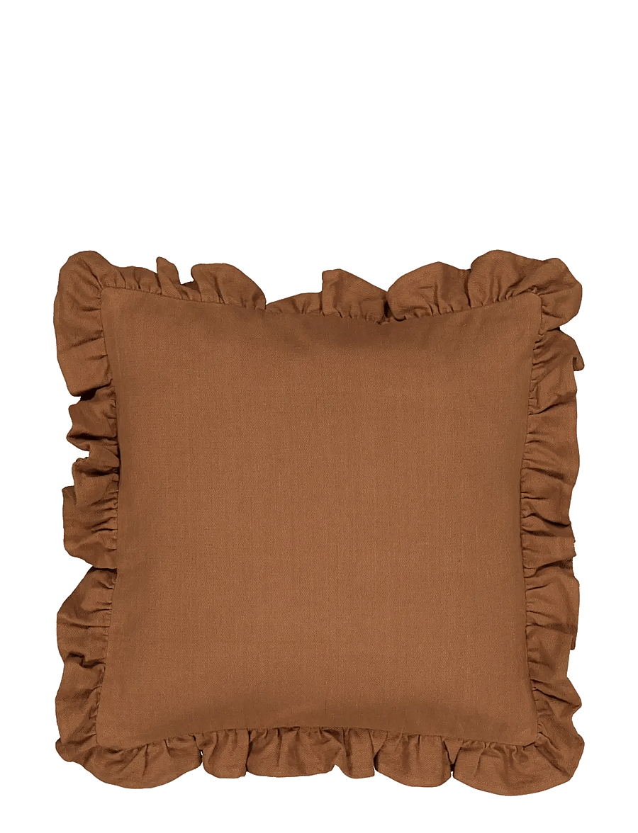 Noble House - CUSHION COVER VOLANG - die niedrigsten preise - cognac - 0