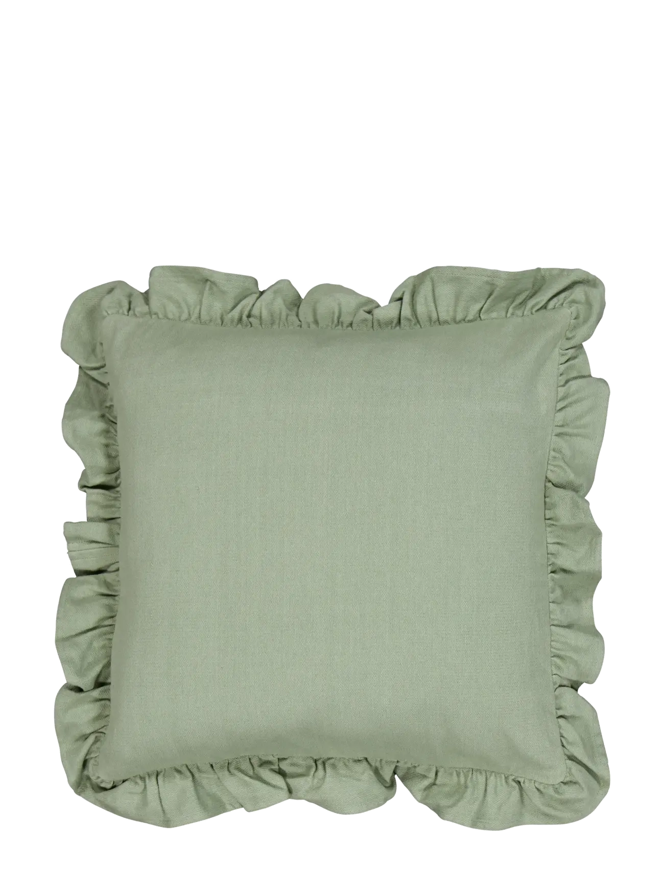 Noble House Pudebetræk Med Volanger, Cognac, Kant 45X45, Pudebetræk, Grøn, Str: 45X45CM