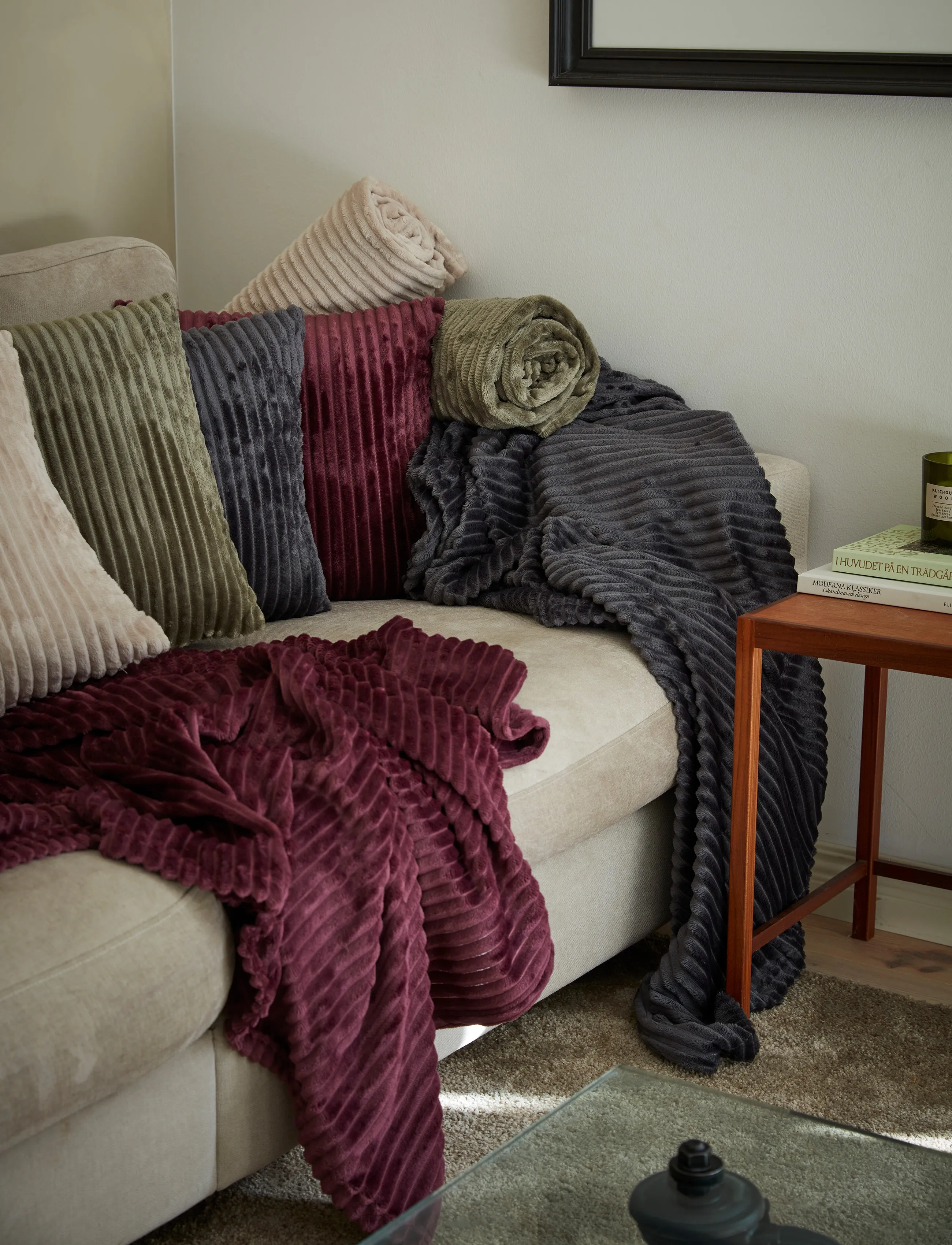 Noble House - TÆPPE ROBBAN LINNEBEIGE 125x150 - plaider - anthracite grey - 2