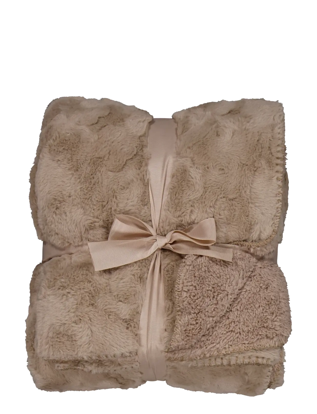 Noble House Plaid FUR POLAR Mørkegrå 125x150 - Tekstiler - COBBLESTONE / beige