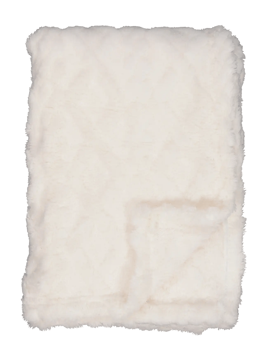 Noble House - BLANKET BRAIDED, OFFWHITE 130X170 CM - weihnachtstextilien - offwhite - 1