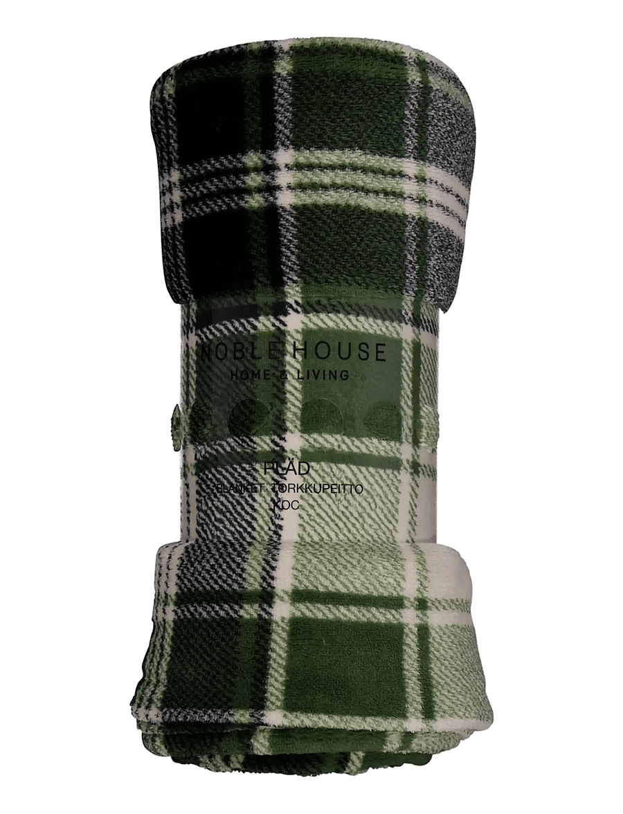 Noble House - BLANKET SCOTT NO SHERPA, DARK GREEN 125X150 CM - weihnachtstextilien - dark green - 1