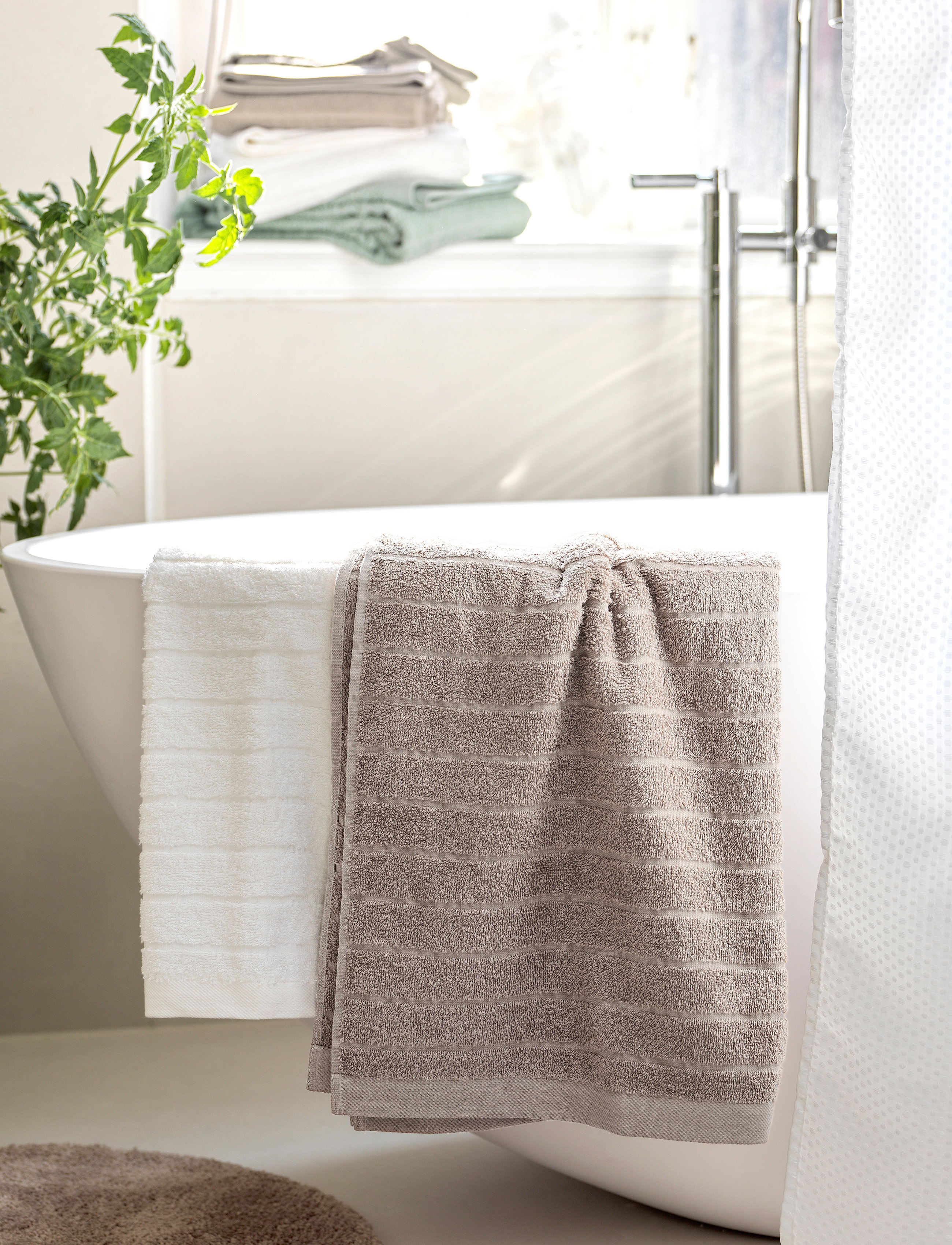 Noble House Shower Curtain Granada, 180X200 cm, Bathroom Textiles, Weiß - Curtains, Homeware
