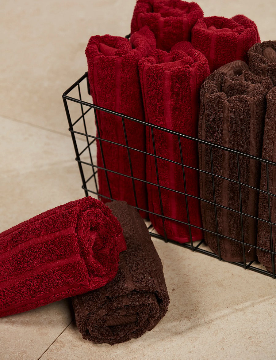 Noble House - TERRY TOWEL NOVALIE STRIPE - badetücher - burgundy - 0
