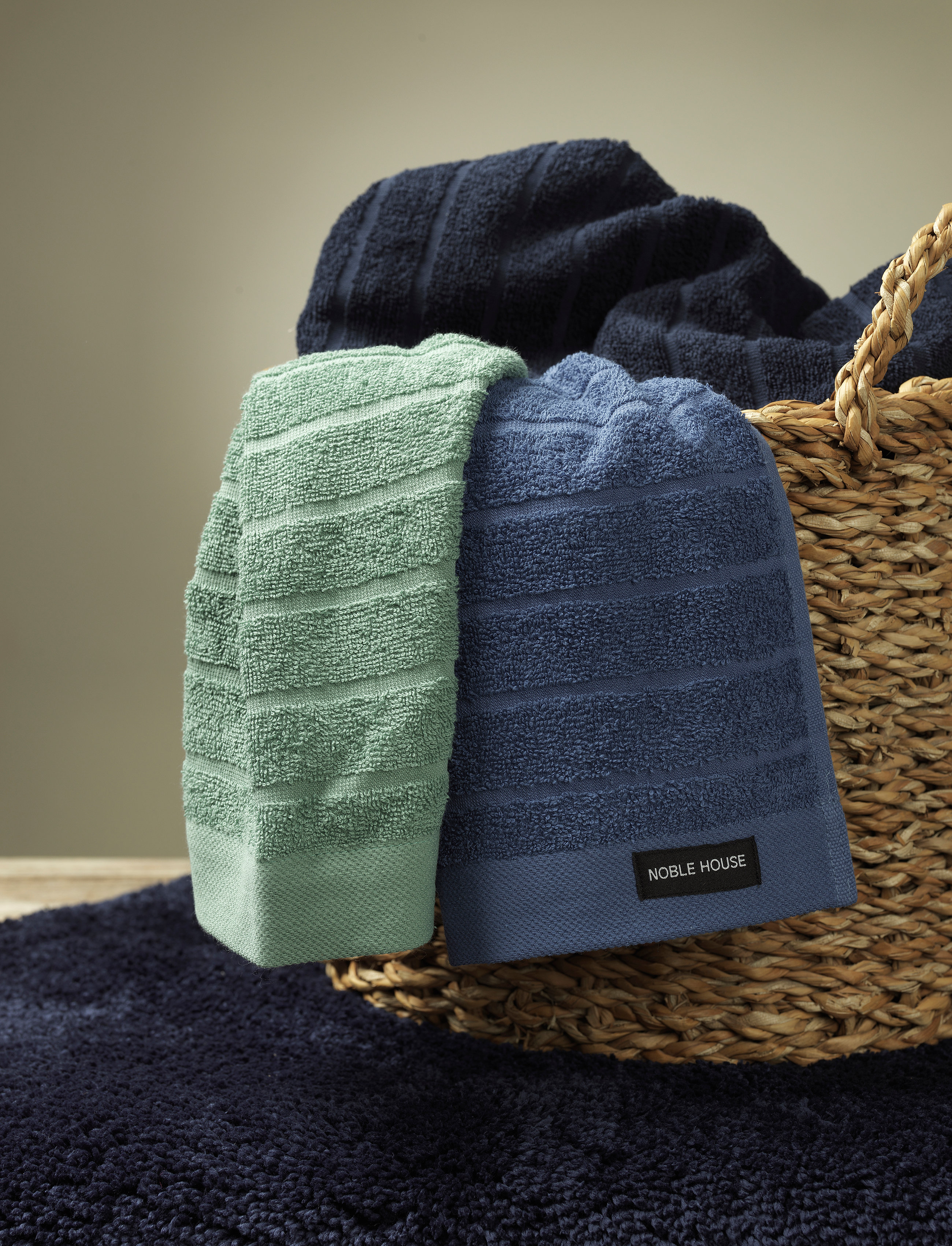 Noble House Håndklæde Novalie, 30X50 cm, Towels & Bath Towels, Blau - Hand Homeware