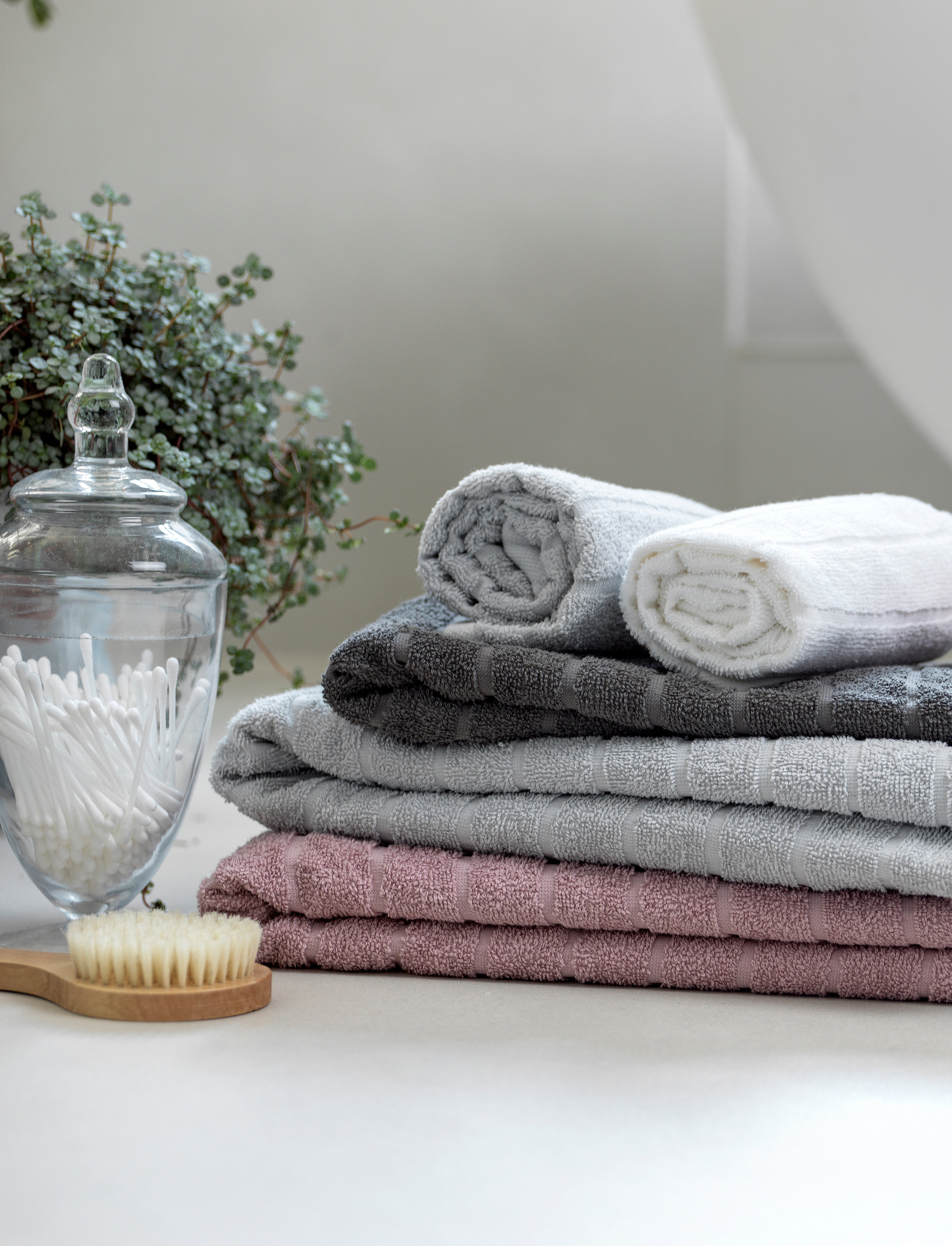 Noble House Terry Towel Novalie Stripe, 30X50 cm, Towels & Bath Towels, Weiß - Hand Homeware