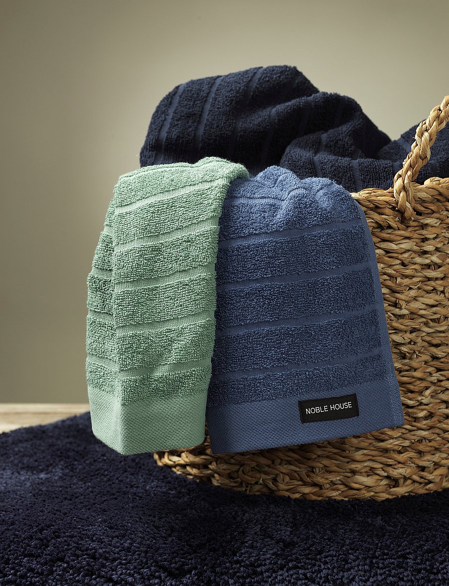 Noble House - TERRY TOWEL NOVALIE STRIPE - vannas dvieļi - blue fjord - 0