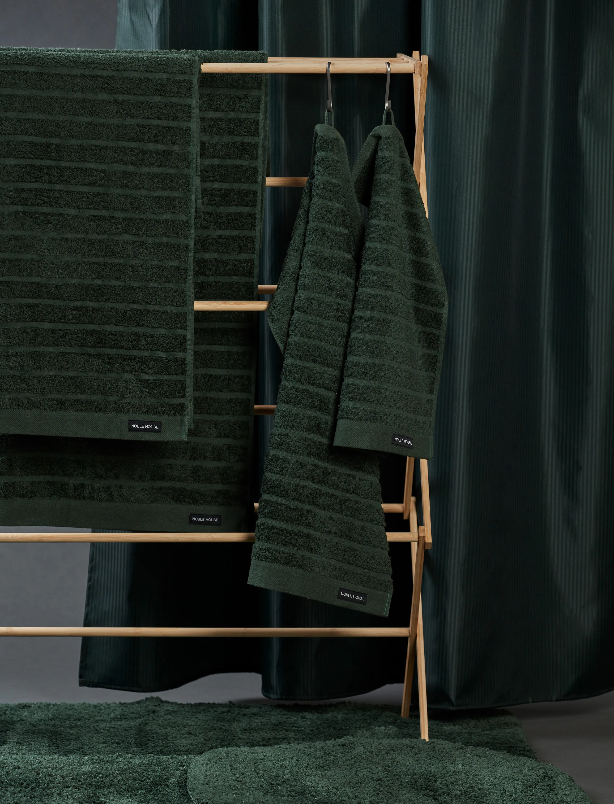 Noble House Håndklæde Novalie, 70X130 cm, Green, Håndklæder Og Badehåndklæder > Håndklæder, Unisex