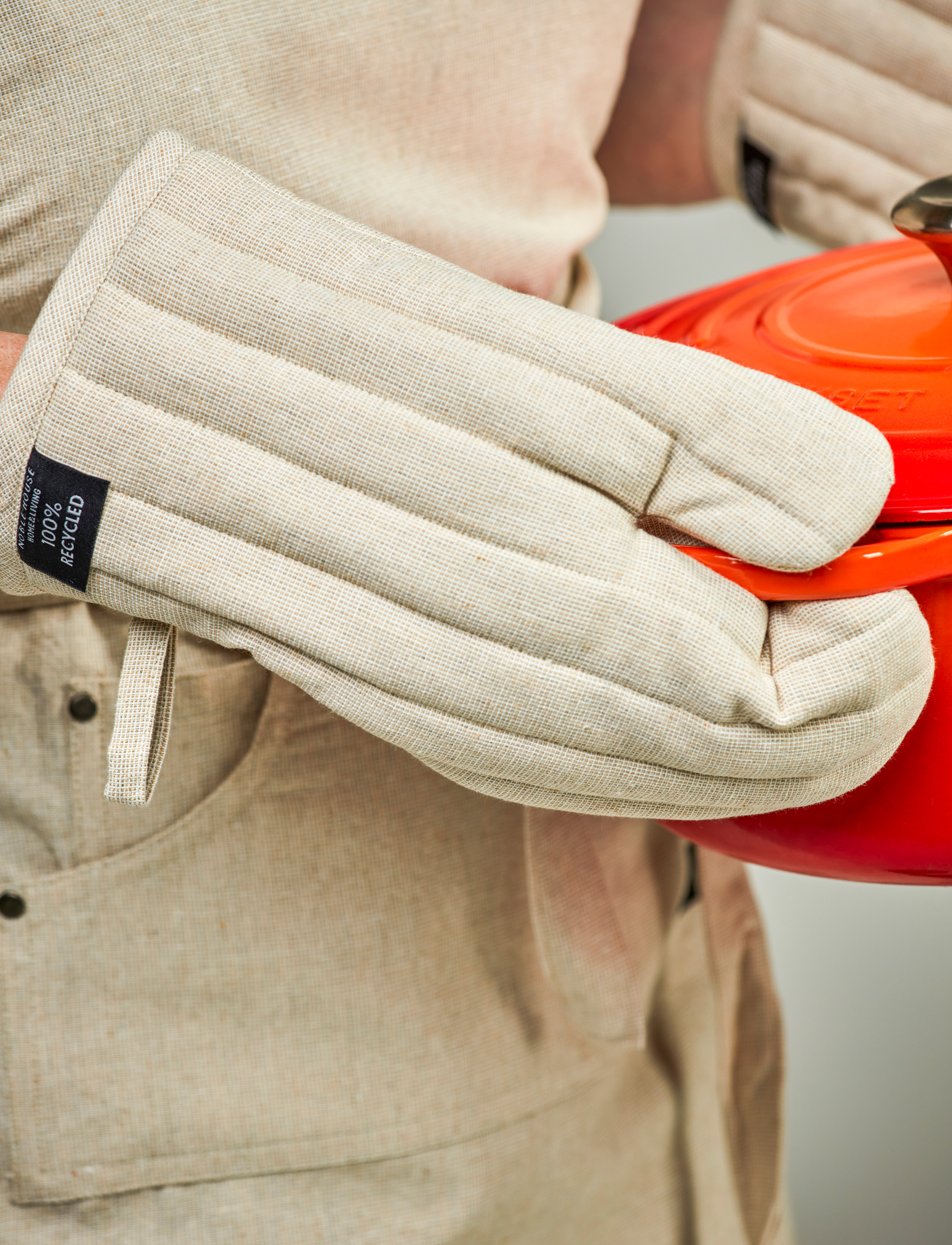Noble House Ovnhandske Ronja Recycled, 15X30 cm, Kitchen Textiles, Beige - Oven Mitts & Gloves, Homeware