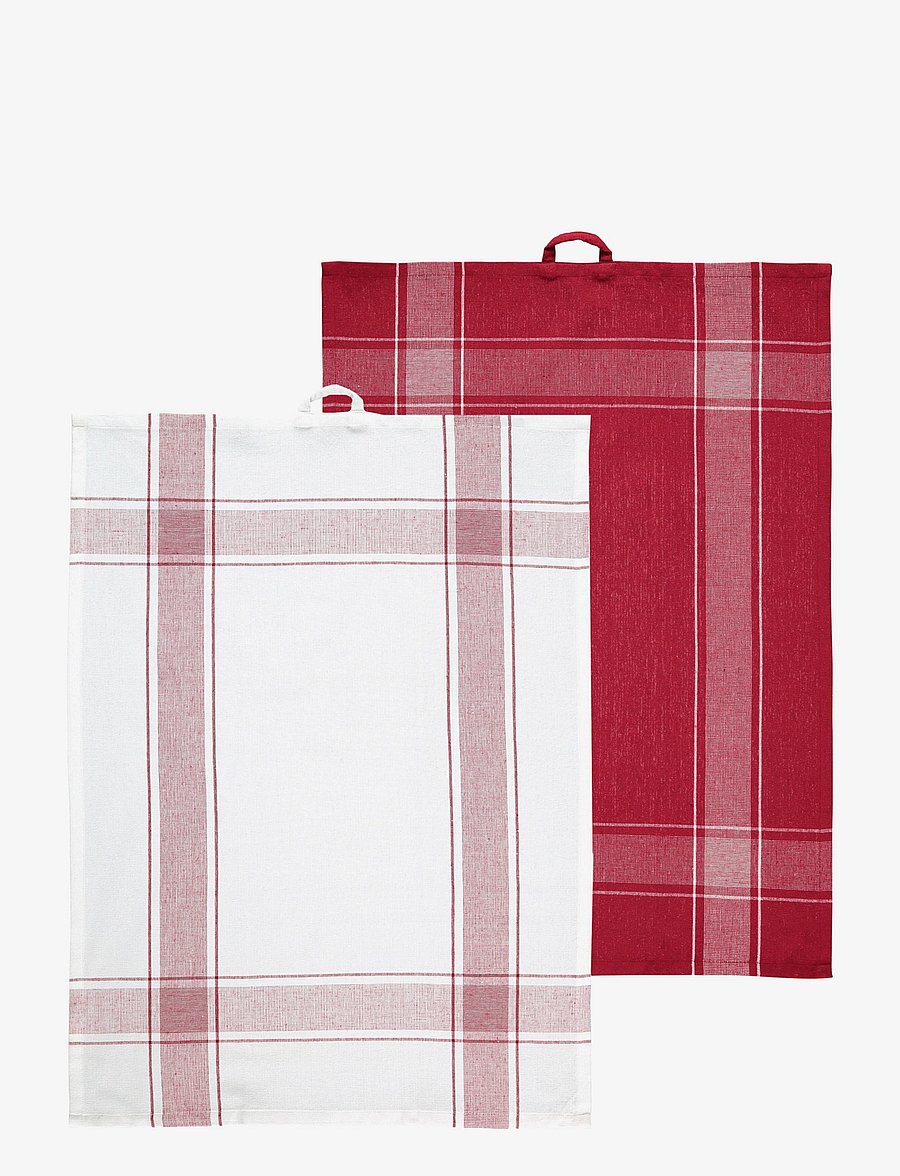 Noble House - KITCHEN TOWEL RONJA RECYCLED 2-P - küchenhandtücher - red/white - 1