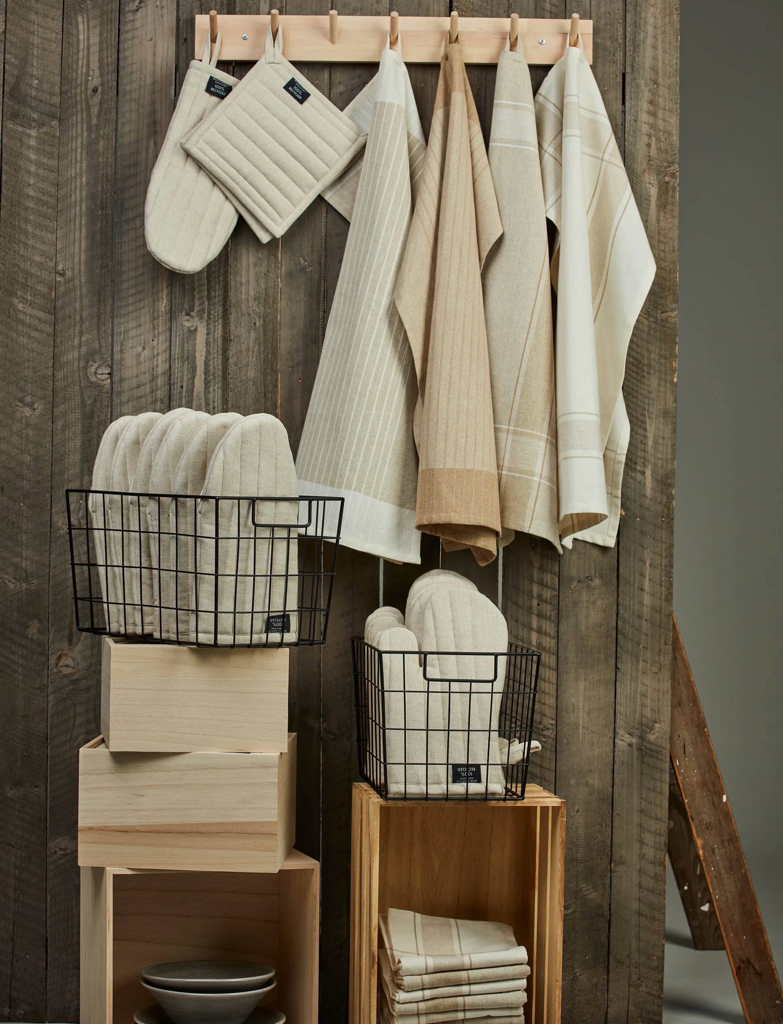 Noble House - KITCHEN TOWEL RONJA RECYCLED STRIPE - küchenhandtücher - light linen beige - 2