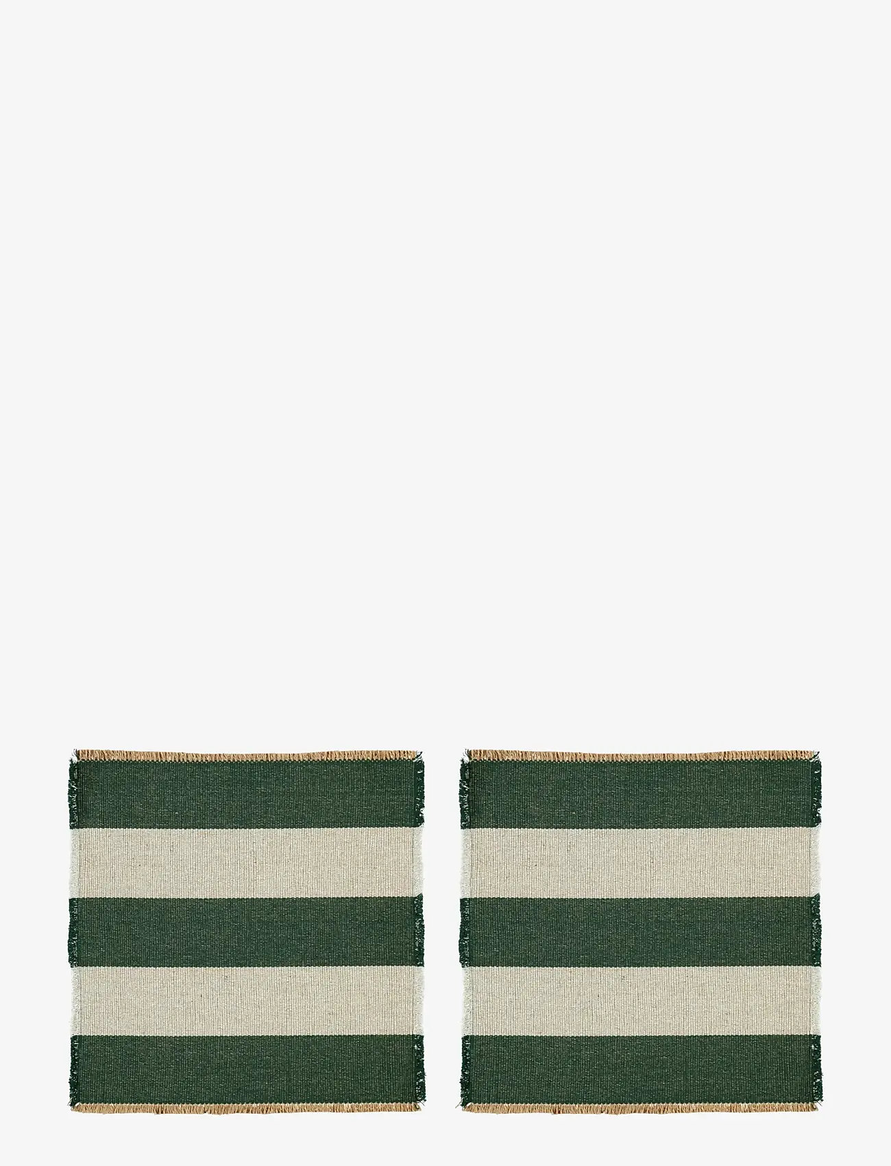 Noble House - PLACE MAT JUTE STRIPE 2-P - platzdeckchen - green - 1