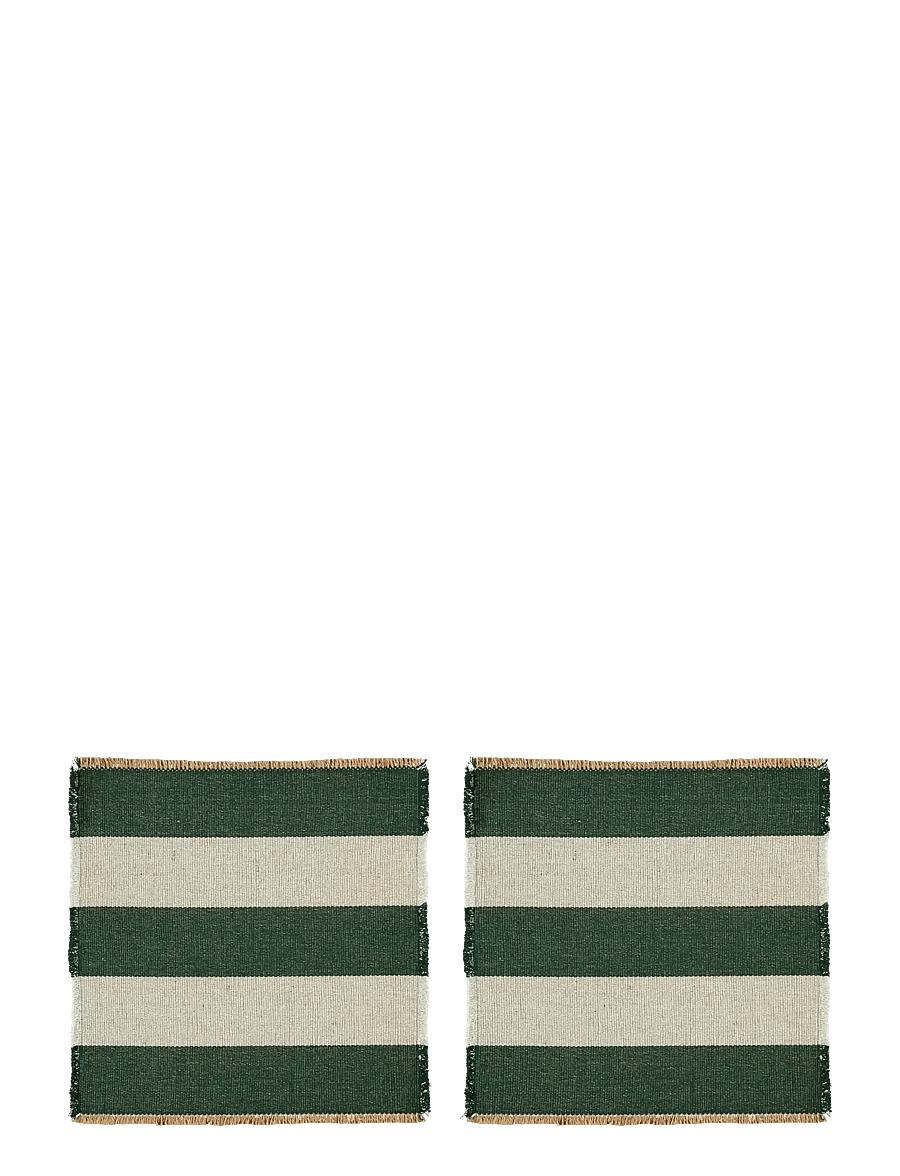 Noble House - PLACE MAT JUTE STRIPE 2-P - taldrikualused - green - 1