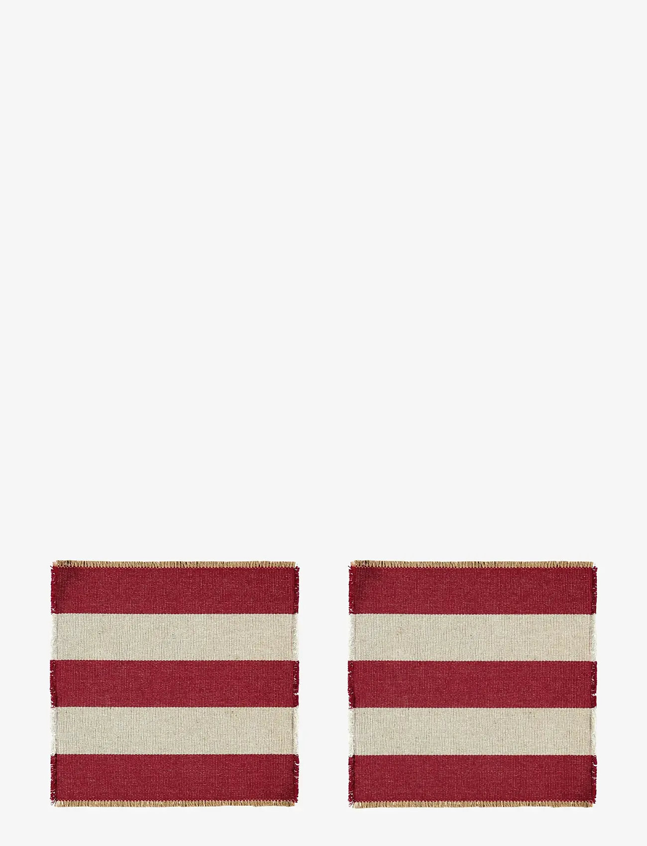 Noble House - PLACE MAT JUTE STRIPE 2-P - die niedrigsten preise - red - 0