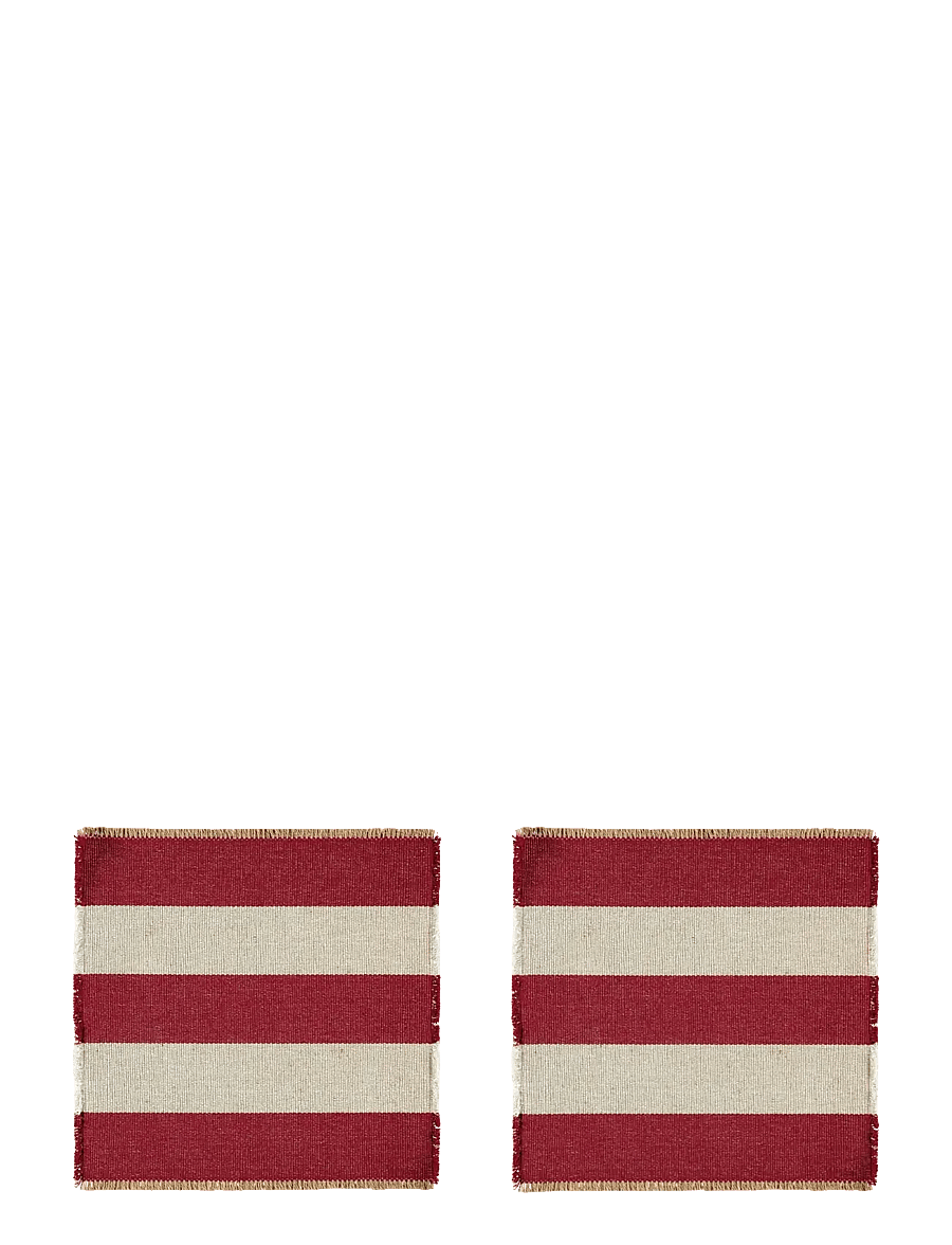 Noble House - PLACE MAT JUTE STRIPE 2-P - platzdeckchen - red - 1