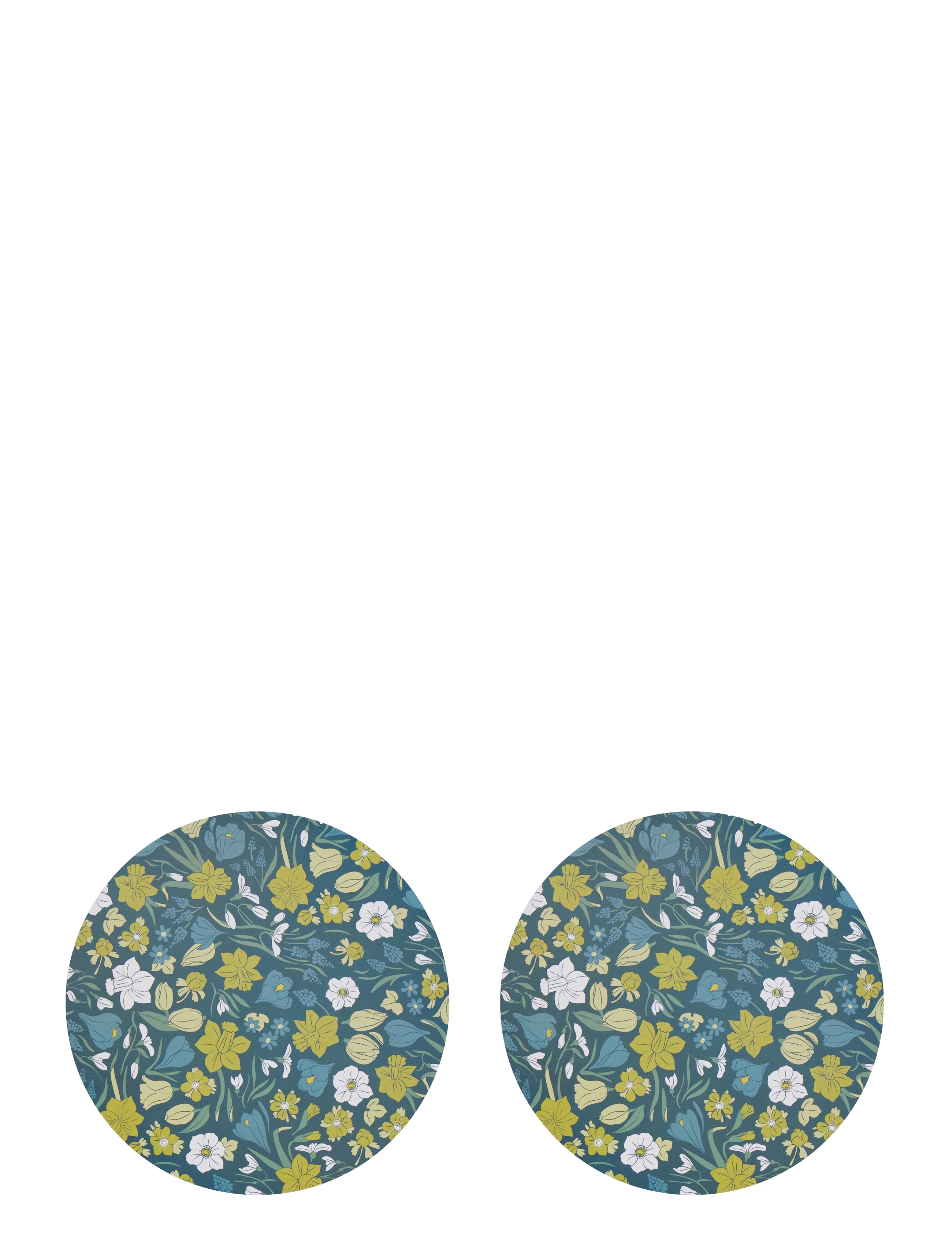 NOBLE HOUSE Underlægger Primavera Eva 2-P Blom 38X38 Blau - 38X38CM - Unisex