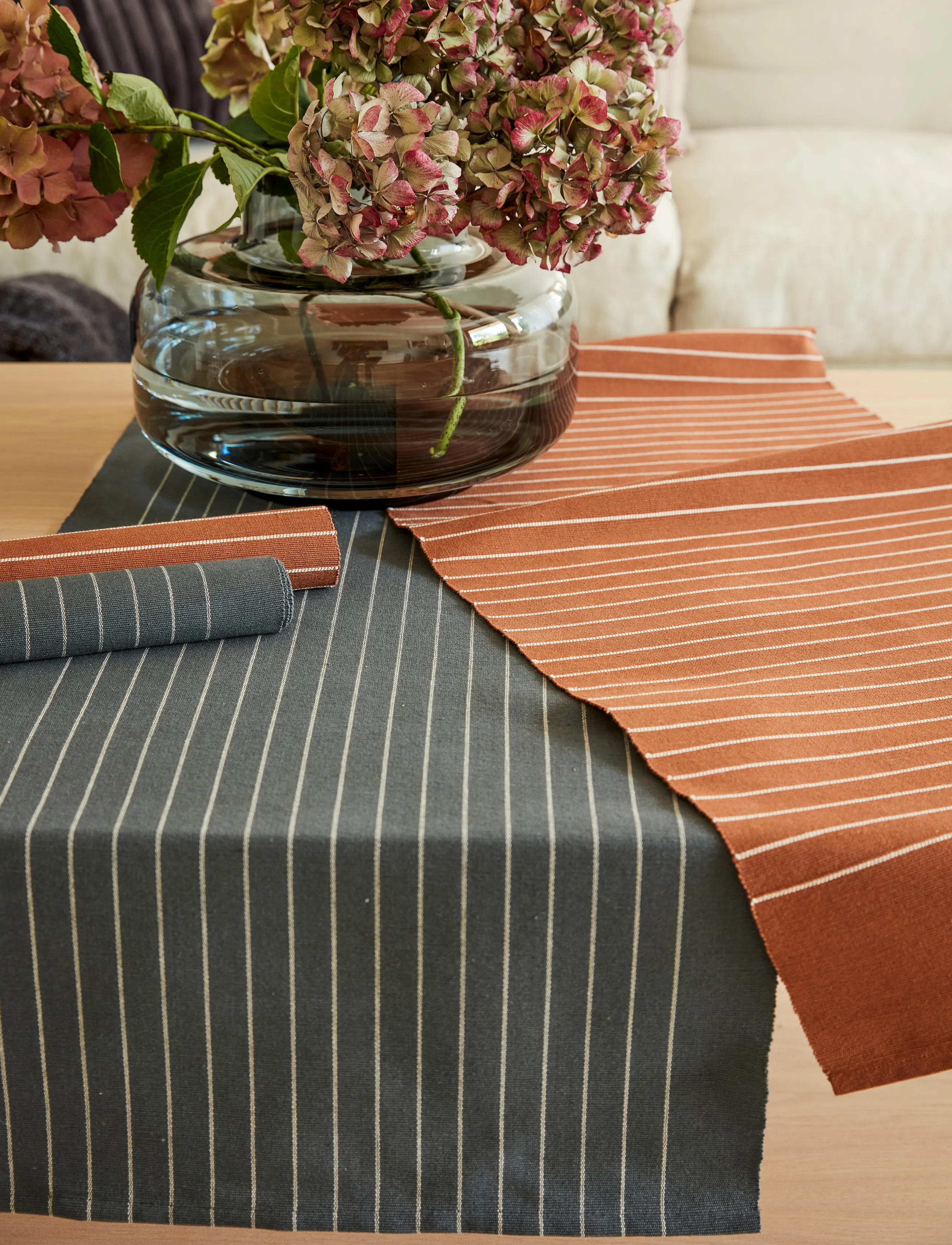 Noble House Løber Stripe 40X140 M.grå 40X140, 40X140 cm, Grey, Køkkentekstiler > Duge Og Bordløbere, Unisex