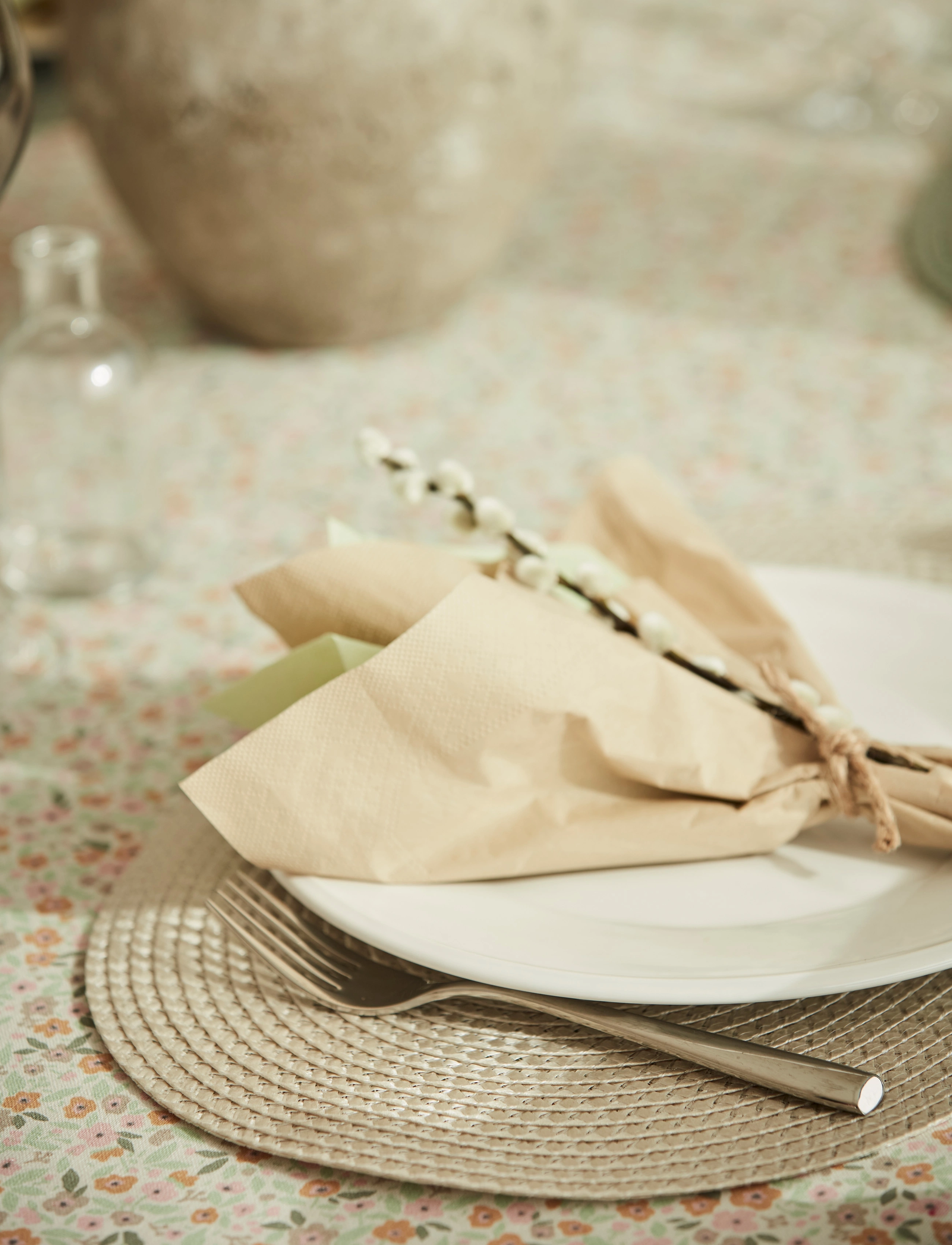 Noble House Tallerkenunderlag Olga Grå 30X45, 30X45 cm, Beige, Tableware > Placemats, Unisex