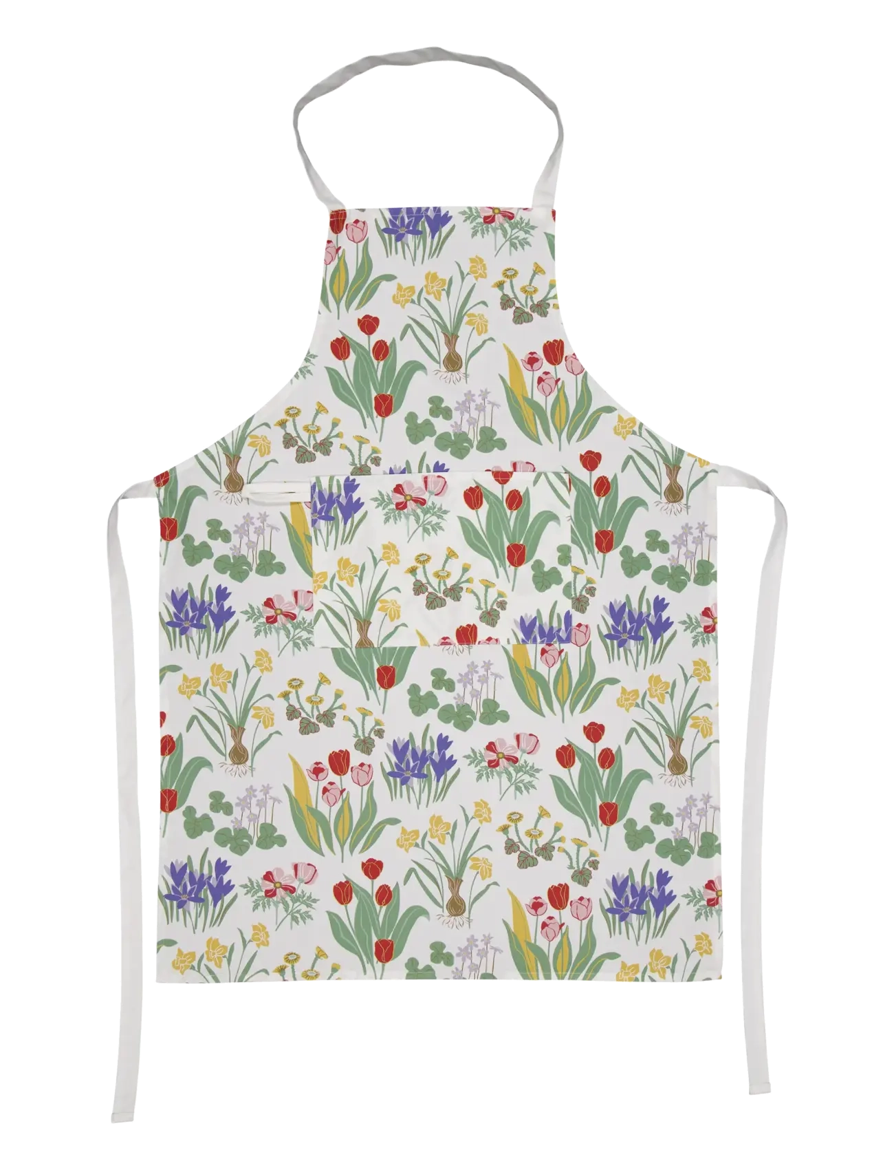 Noble House Forklæde Spring Flower Hvid 65X90, 65X90 cm, Multi/patterned, Køkkentekstiler > Forklæder, Unisex