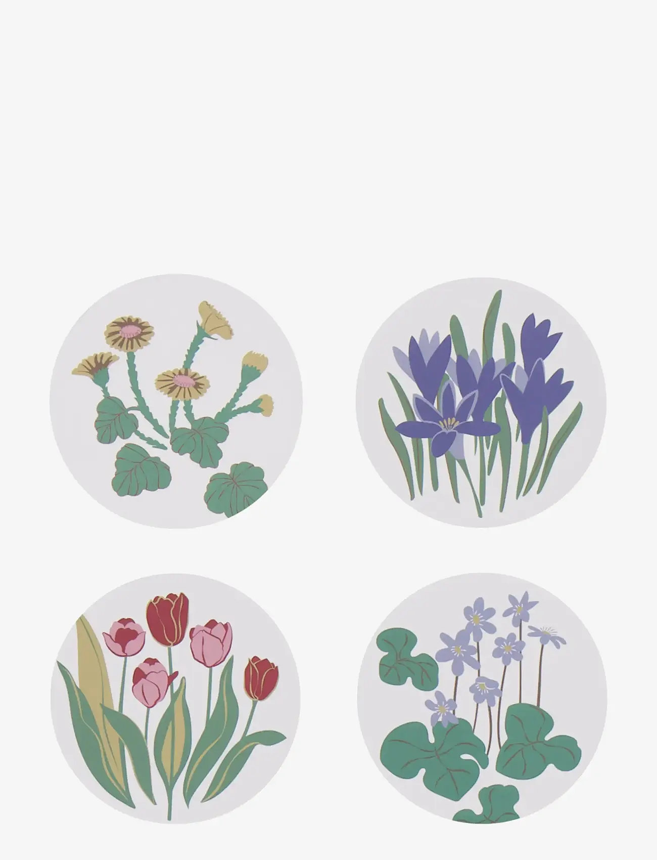 Noble House - COASTER CORC SPRING FLOWER-ROUND - glasuntersetzer - white - 0