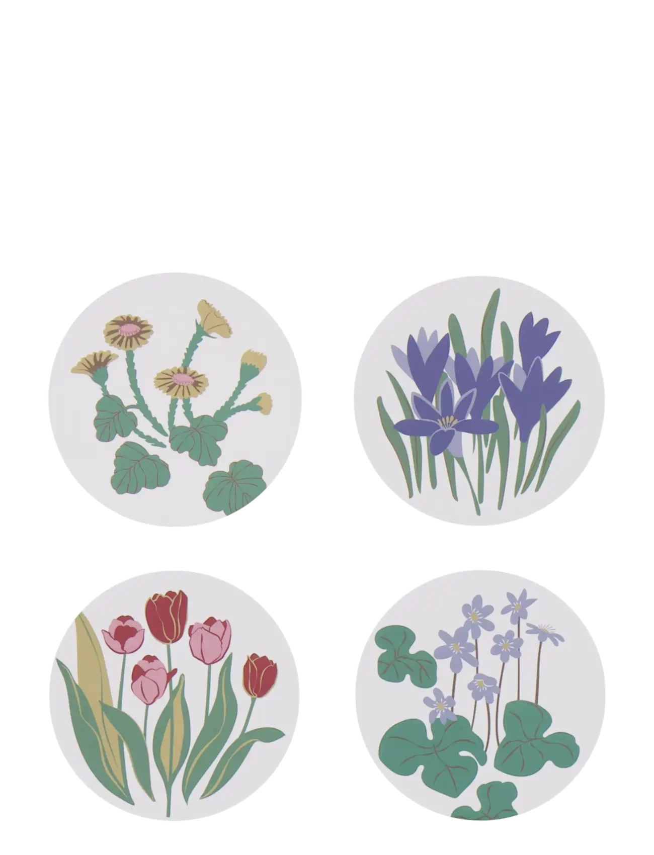 Noble House - COASTER CORC SPRING FLOWER-ROUND - white - 1