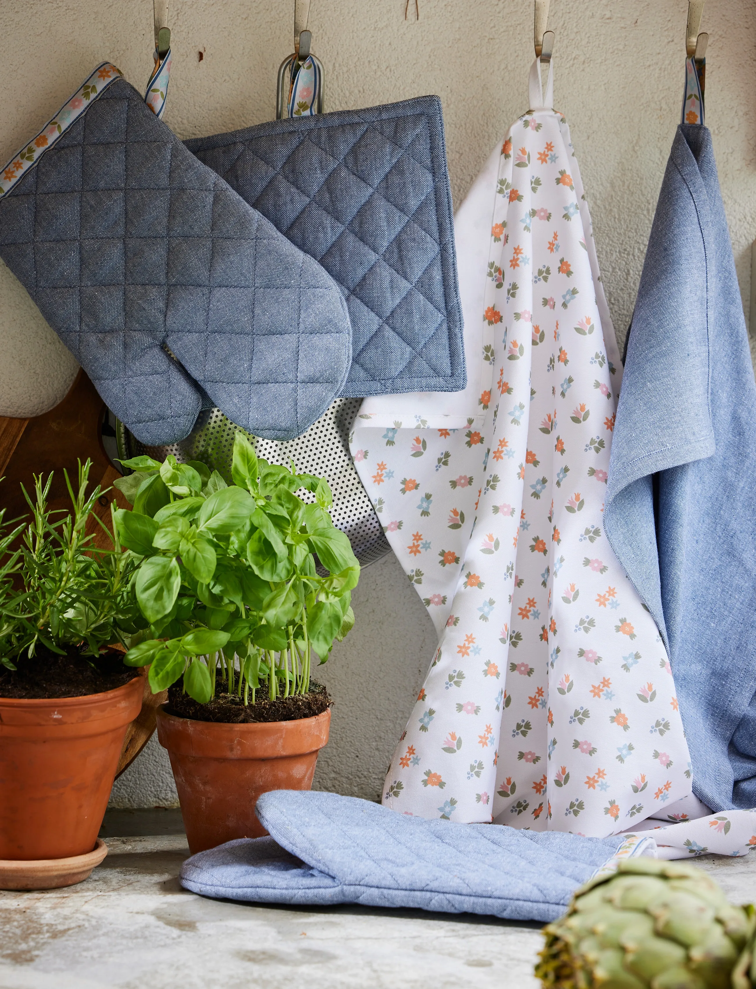 Noble House Ovnshandske Grs Blå 15X30, 15X30 cm, Kitchen Textiles, Blau - Oven Mitts & Gloves, Homeware