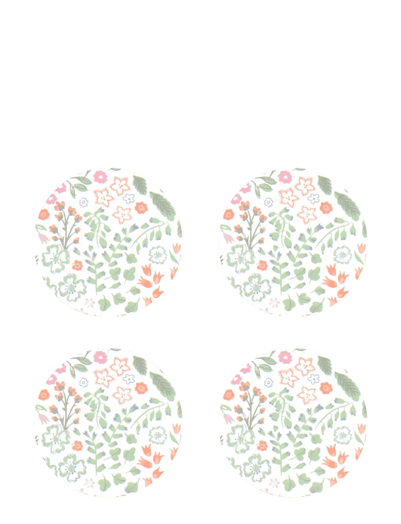 Noble House COASTER CORC KARIN ROUND 4-P - Glassunderlag - PURE WHITE / green