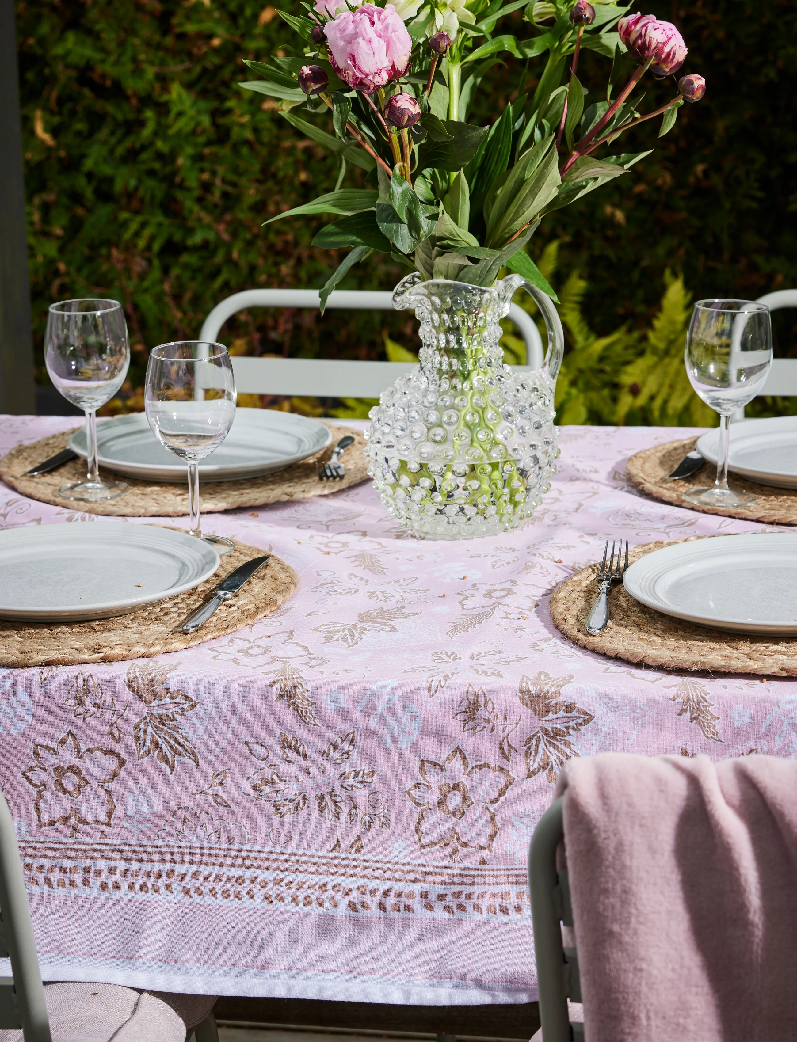Noble House - CLOTH EMMA 140 X 240CM GRS - duge & bordløbere - pink - 2