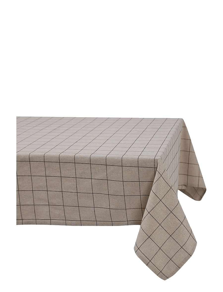 Noble House - CLOTH CHECK GRS BEIGE 140x240 - tablecloths & runners - beige - 1