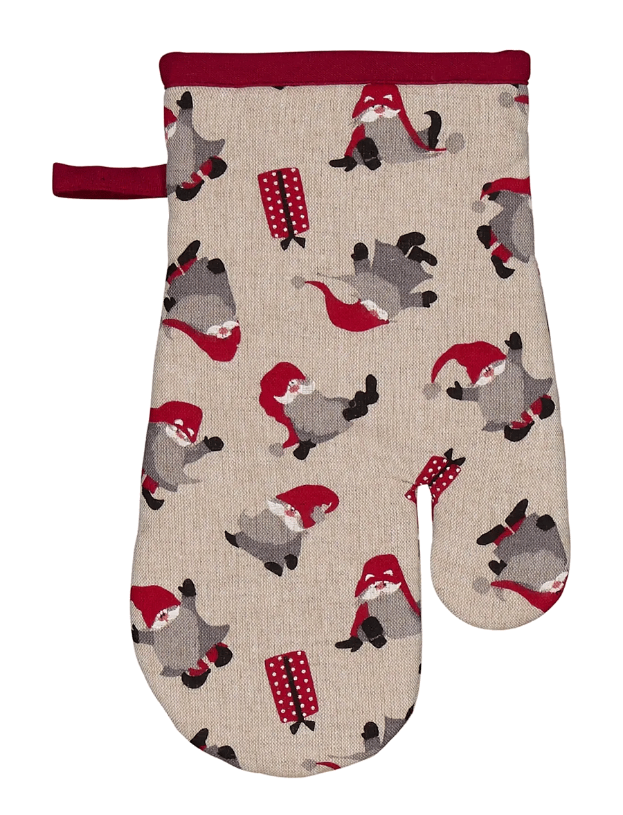 Noble House - OVEN GLOVE NOEL GRS, LIGHT LINEN BEIGE 15X30 CM - weihnachtstextilien - linen beige - 1