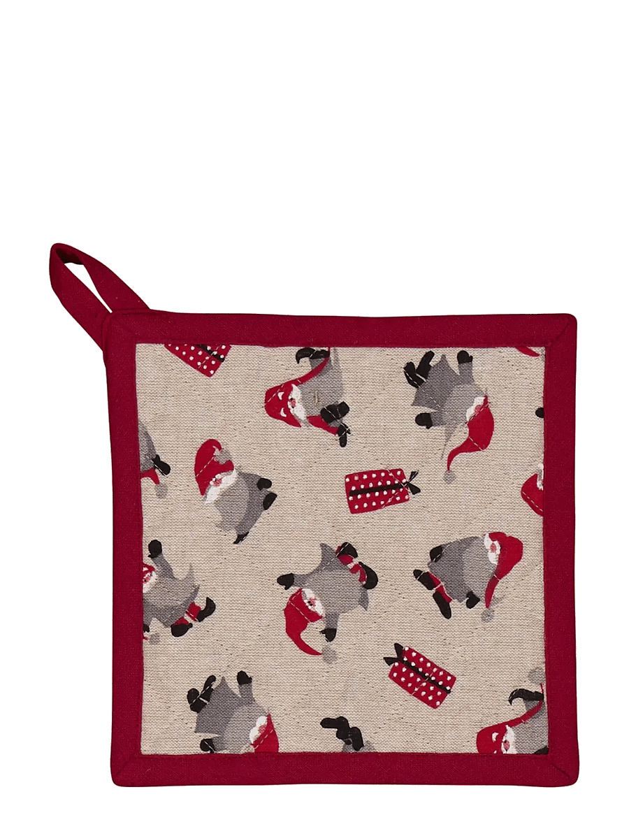 Noble House - PAN HOLDER NOEL GRS, LIGHT LINEN BEIGE 20X20 CM - weihnachtstextilien - linen beige - 1