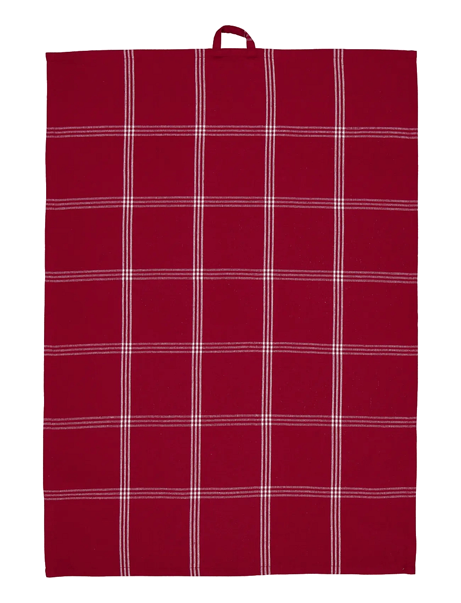Noble House - KEITTIÖPYYHE, RUUDULLINEN, VALKOINEN, 50x70 - joulutekstiilit - savvy red - 1