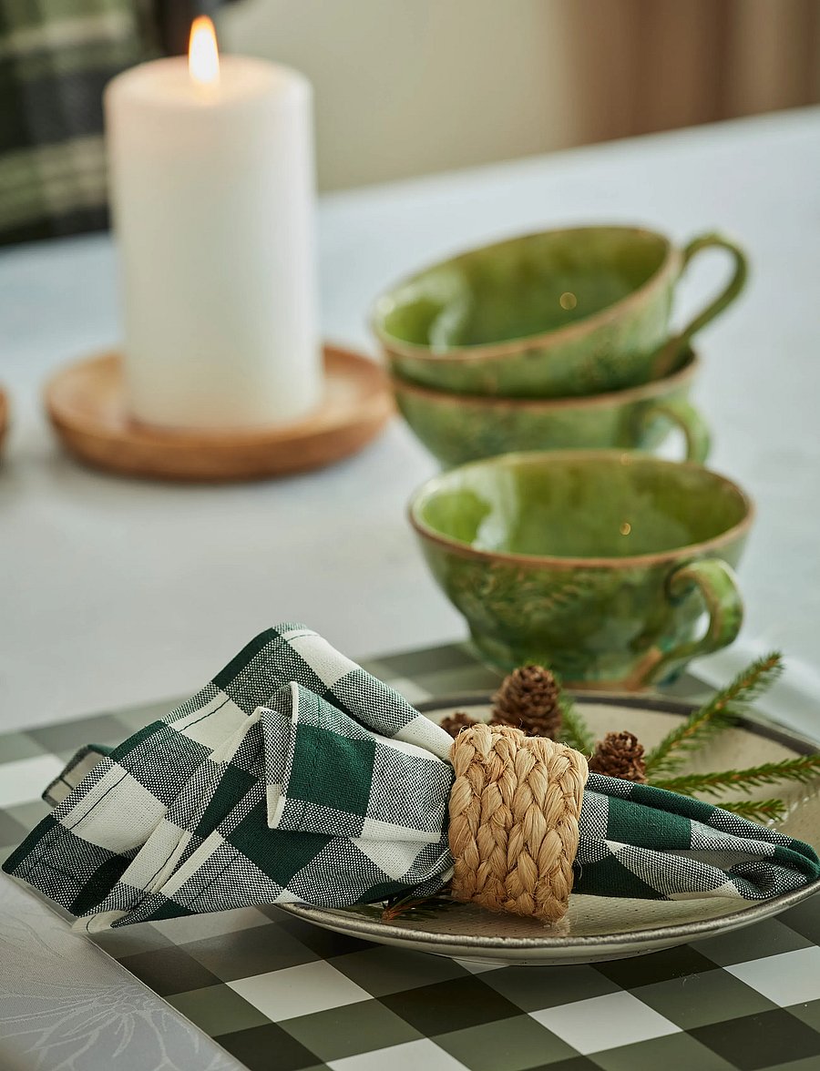 Noble House - NAPKIN RUT 2-PACK, GREEN 35 X 35CM 2 PC/PACK - stoffservietten - green - 0