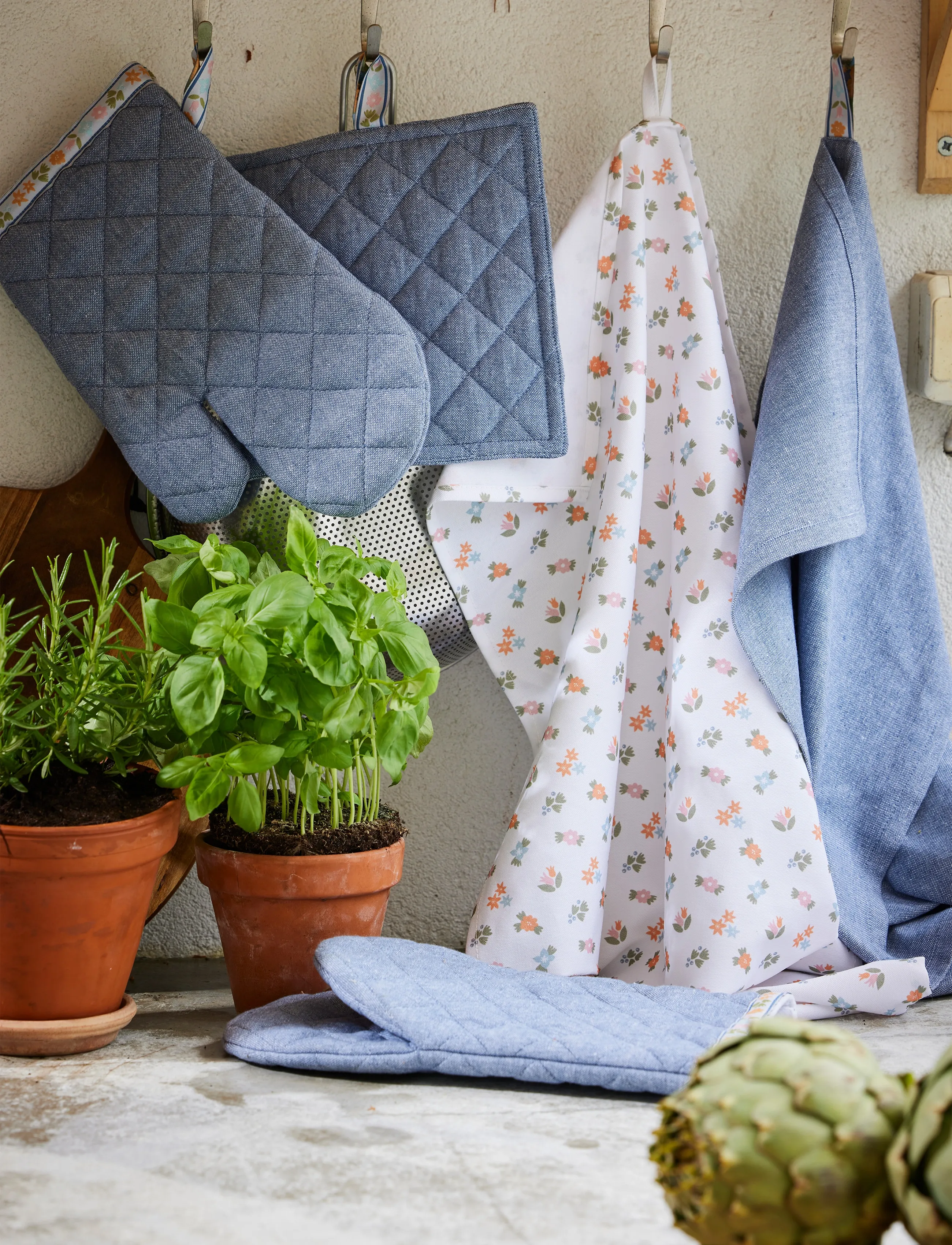 Noble House Køkkenhåndklæde, Blå, 50X70, 2-Pak, 50X70 cm, Kitchen Textiles, Blau - Towels, Homeware