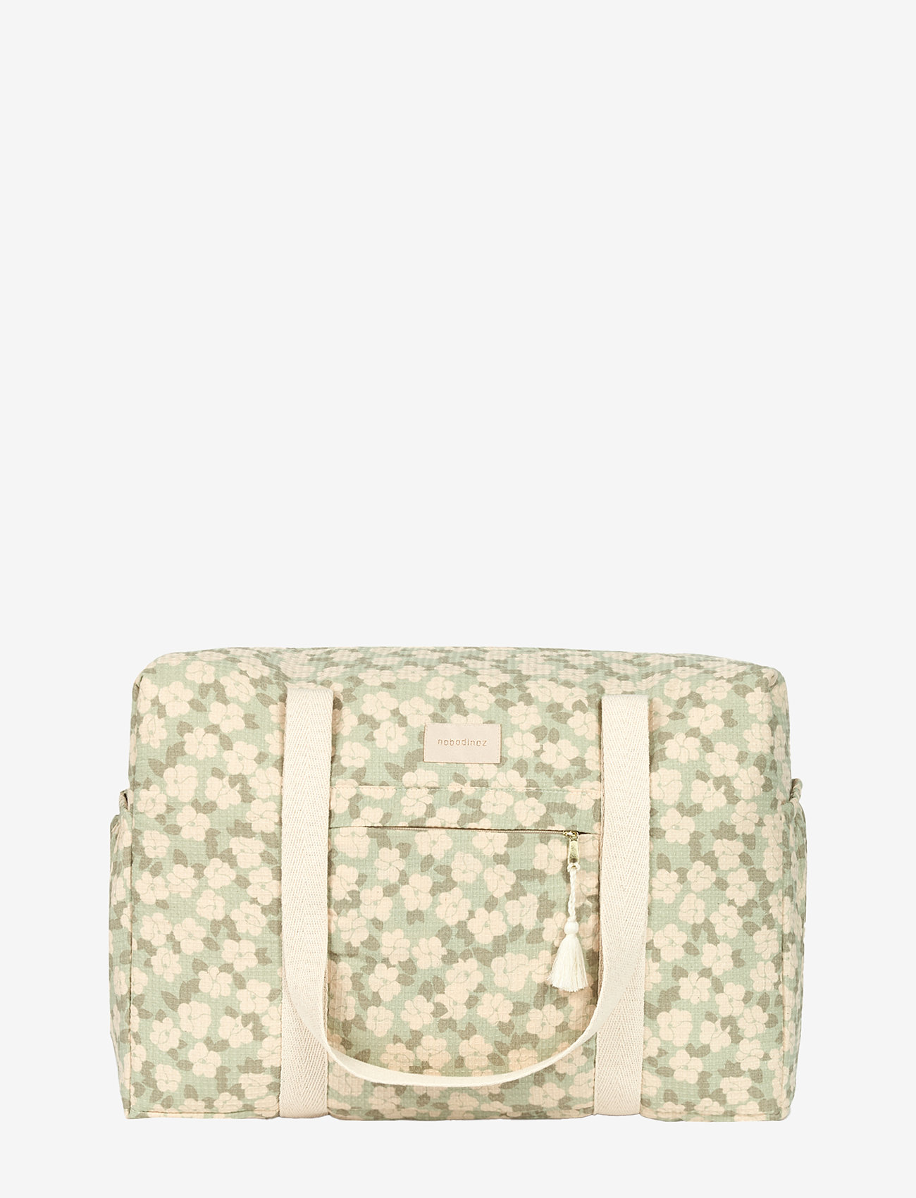 NOBODINOZ - OPERA WATERPROOF MATERNITY BAG 46X29X20 - skötväskor - green sakura - 1