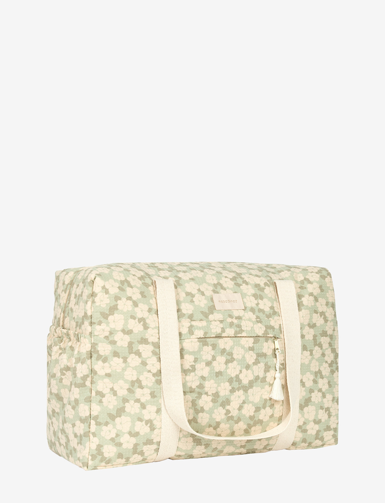 NOBODINOZ - OPERA WATERPROOF MATERNITY BAG 46X29X20 - skötväskor - green sakura - 2