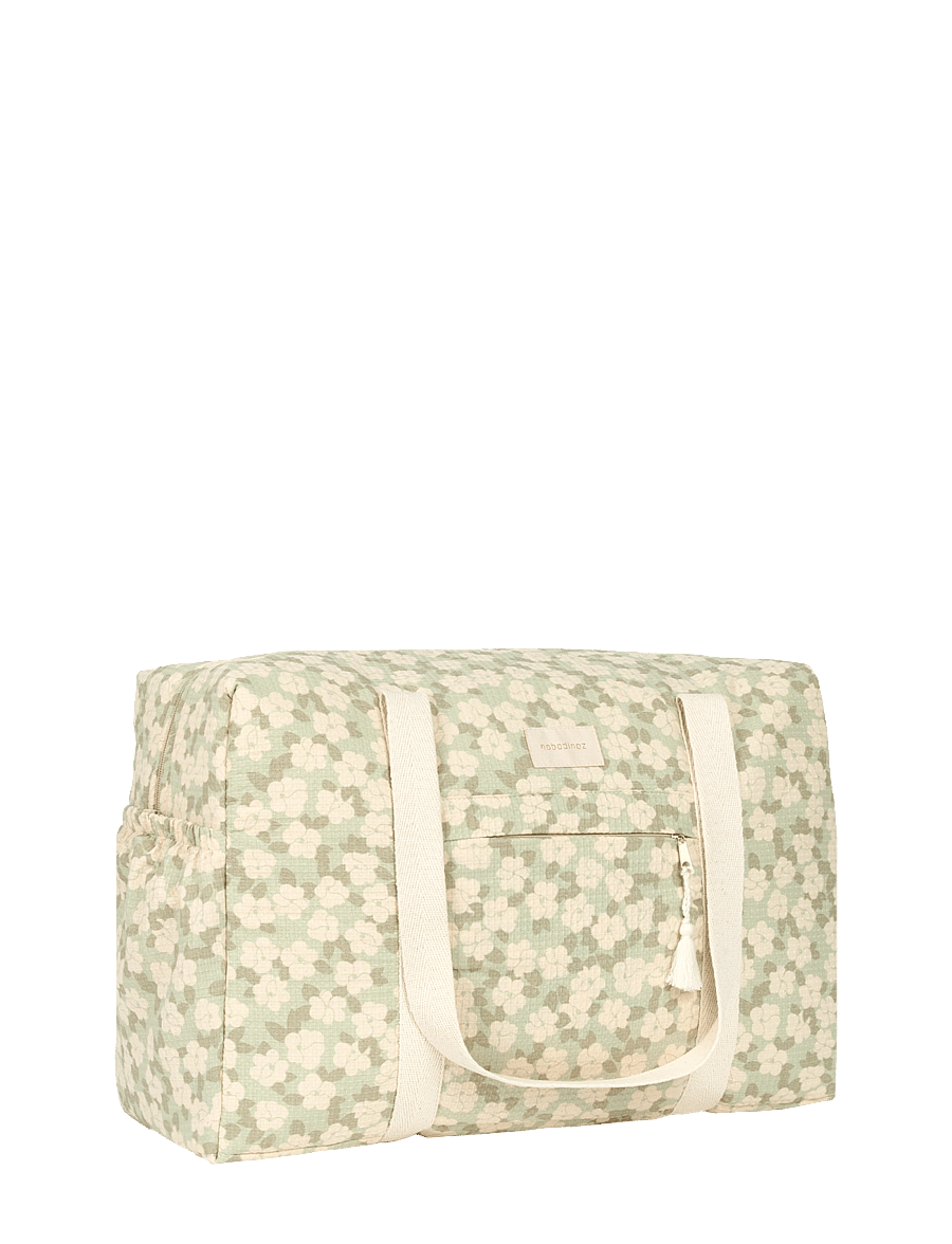 NOBODINOZ - OPERA WATERPROOF MATERNITY BAG 46X29X20 - mähkmekotid - green sakura - 2