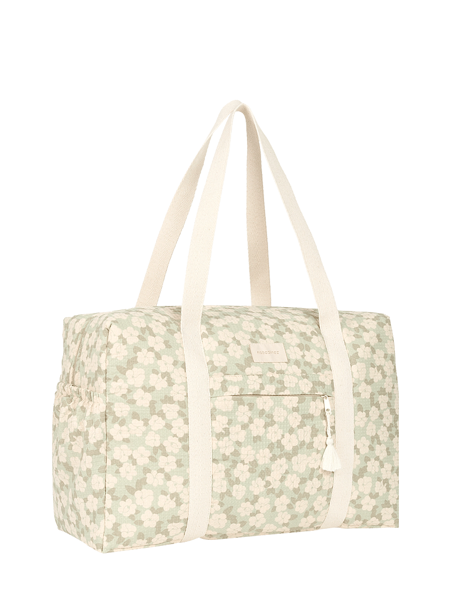 NOBODINOZ - OPERA WATERPROOF MATERNITY BAG 46X29X20 - mähkmekotid - green sakura - 3