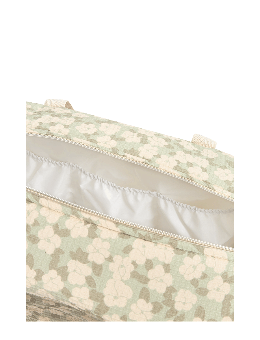 NOBODINOZ - OPERA WATERPROOF MATERNITY BAG 46X29X20 - mähkmekotid - green sakura - 5