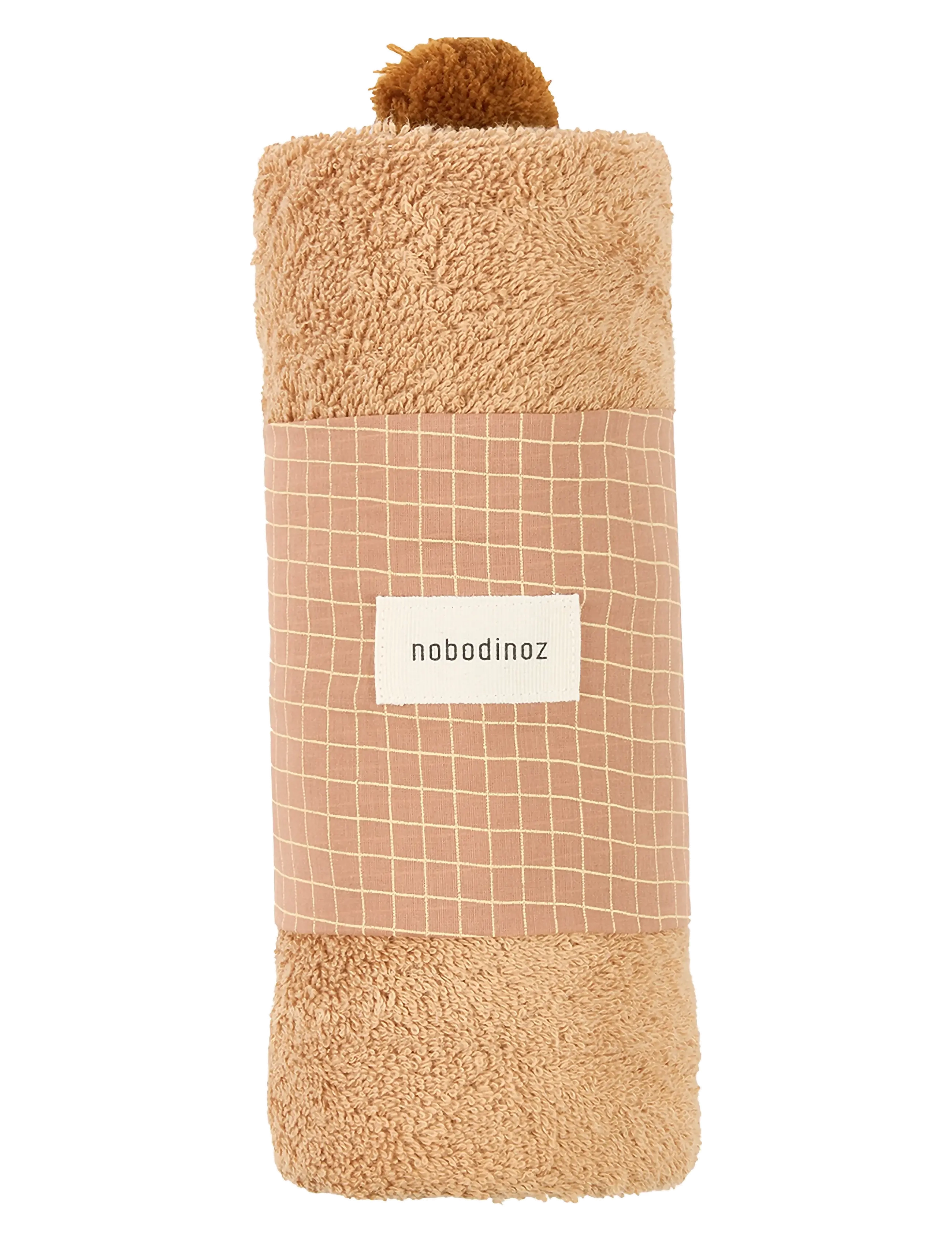 NOBODINOZ - SO CUTE BABY BATH CAPE73X73 - camel - 2
