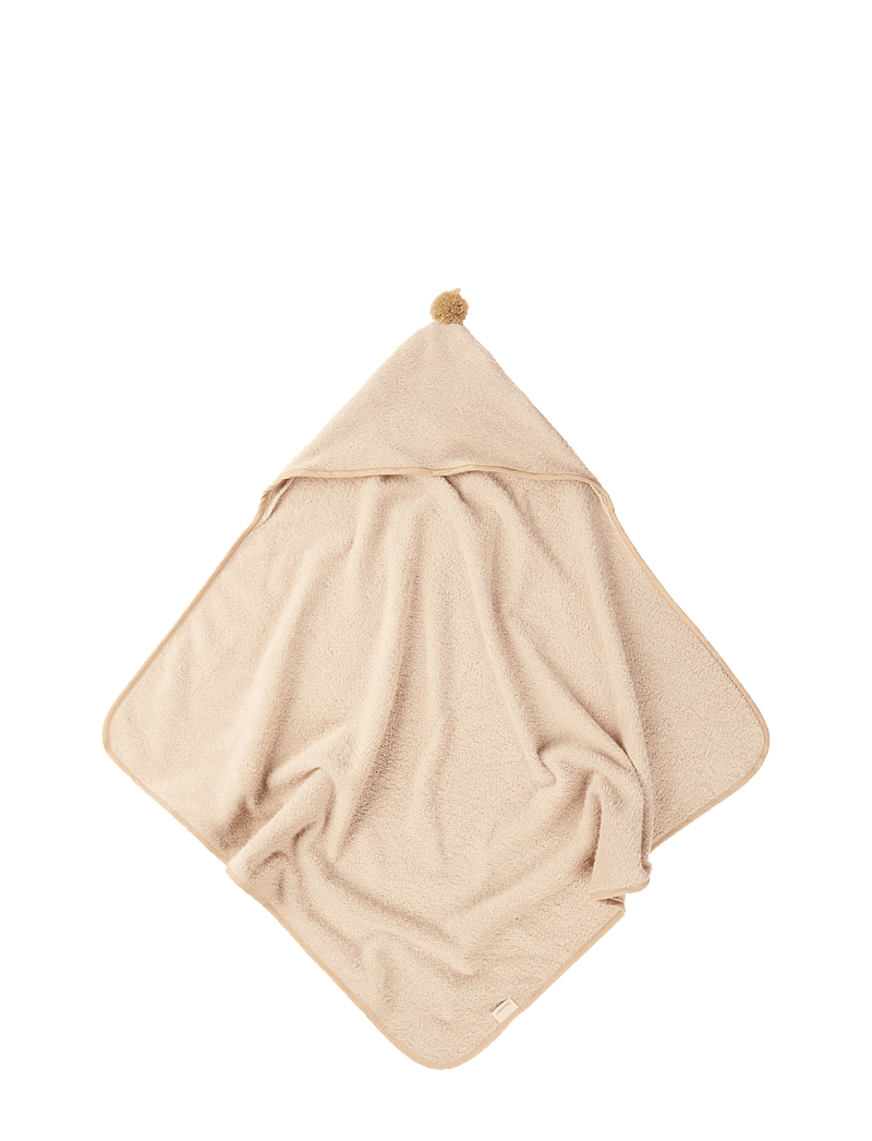 NOBODINOZ - SO CUTE BABY BATH CAPE73X73 - håndklæder - latte - 0