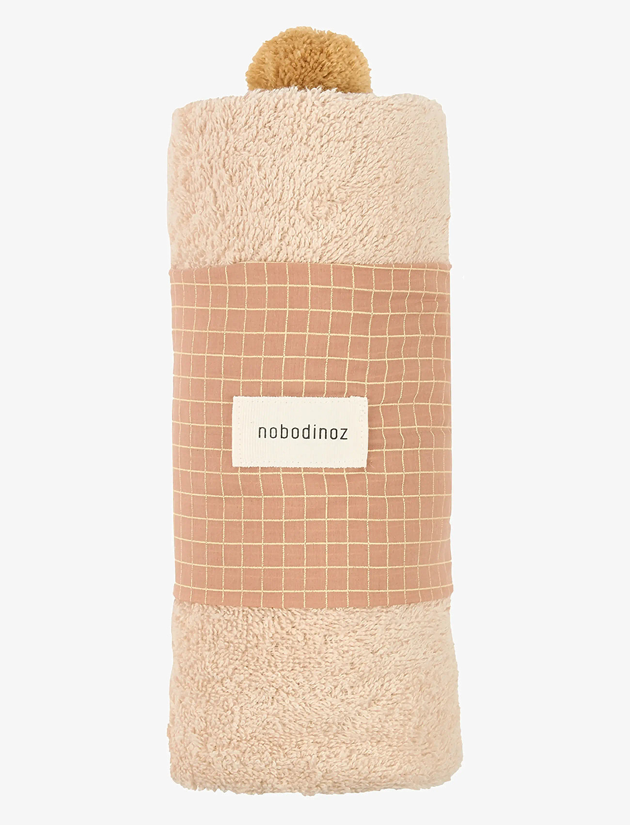 NOBODINOZ - SO CUTE BABY BATH CAPE73X73 - håndklæder - latte - 2