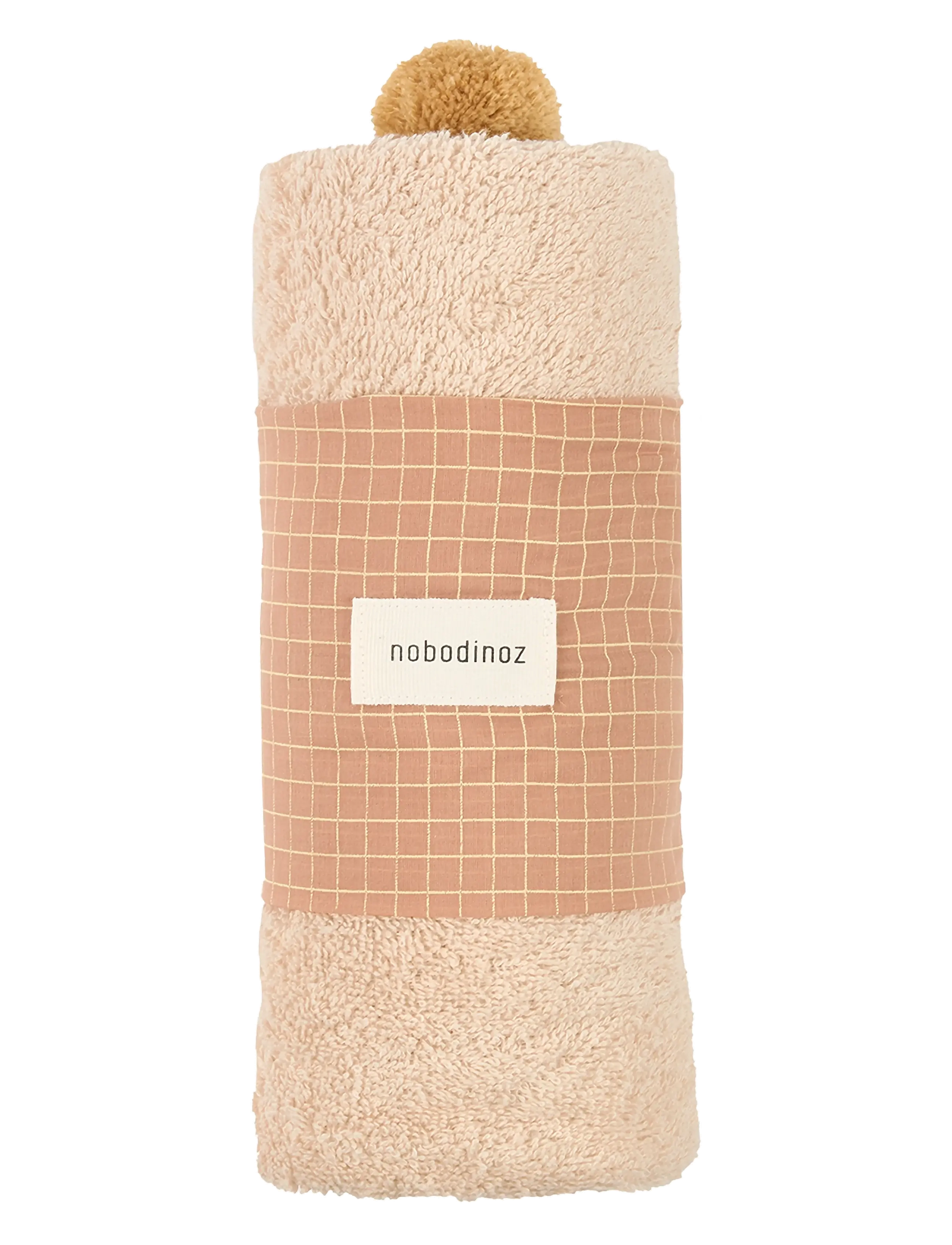 NOBODINOZ - SO CUTE BABY BATH CAPE73X73 - latte - 2